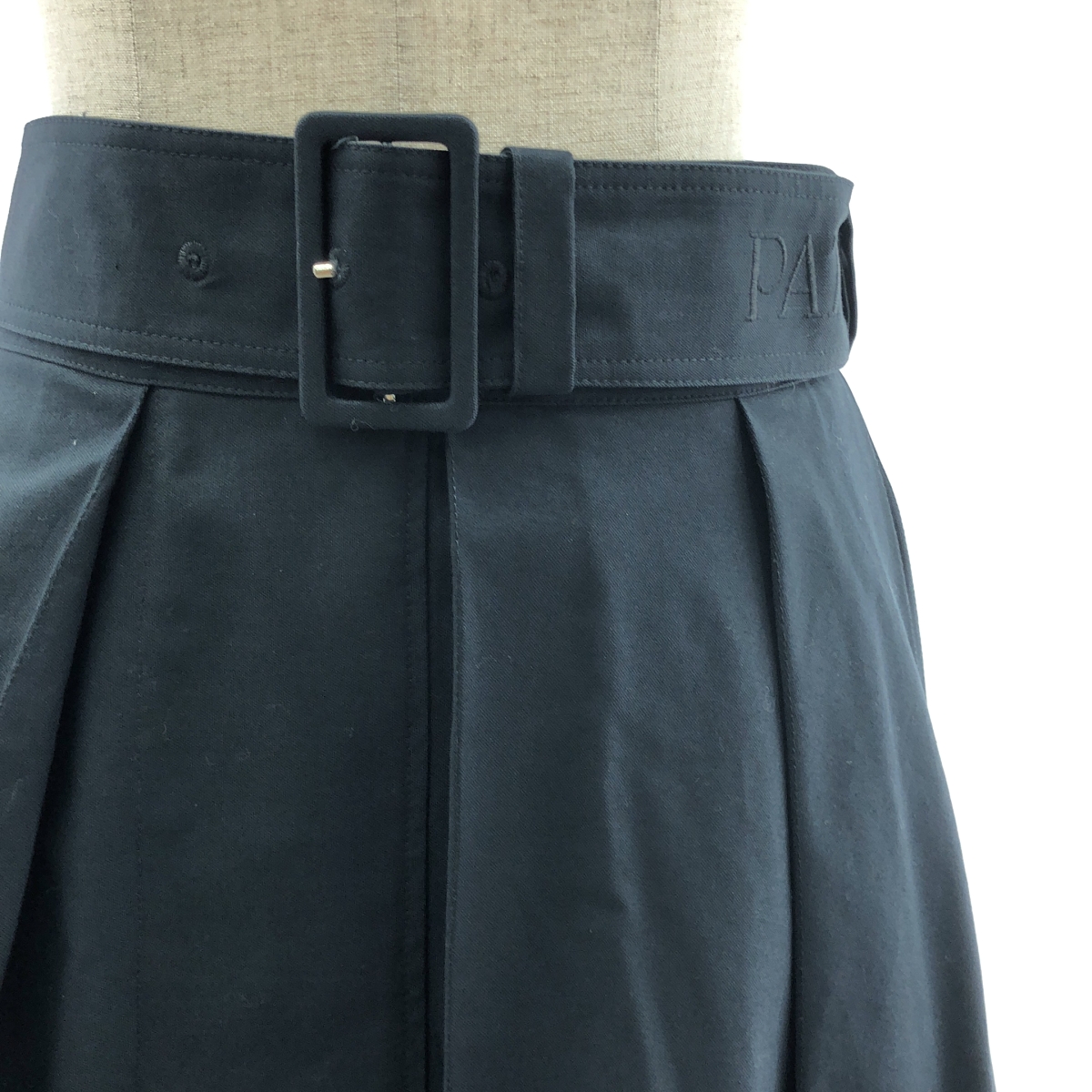 PATOU / パトゥ Canvas Pleated Maxi Skirt コットン マキシ ロングスカート