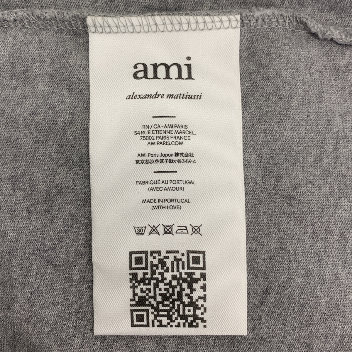 AMI Alexandre Mattiussi / アミ・アレクサンドルマテュッシ RED AMI DE COEUR T-SHIRT ロゴ 刺しゅう クルーネック Tシャツ