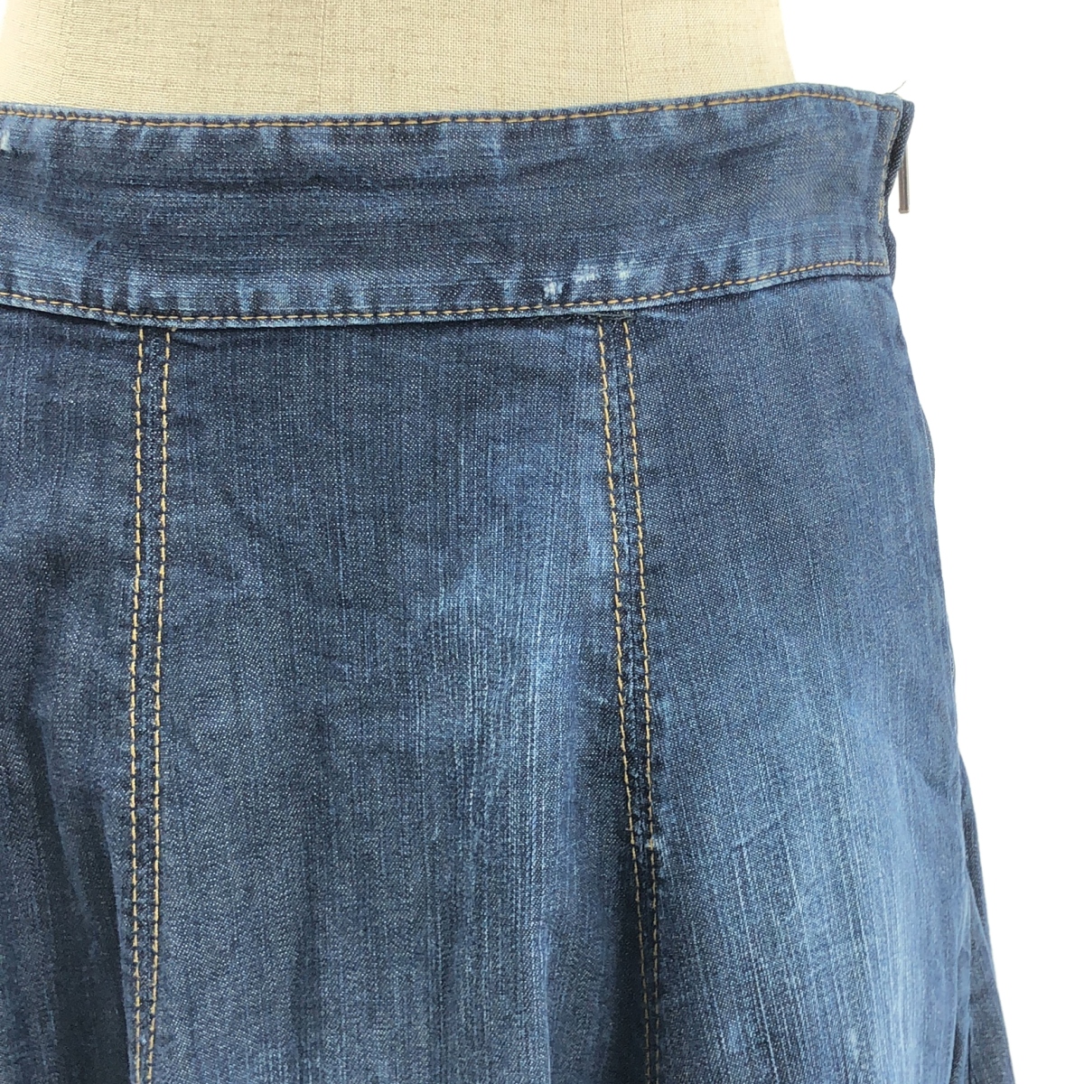 DSQUARED2 / ディースクエアード ペンキ・ダメージ加工 サイドジップ デニムスカート