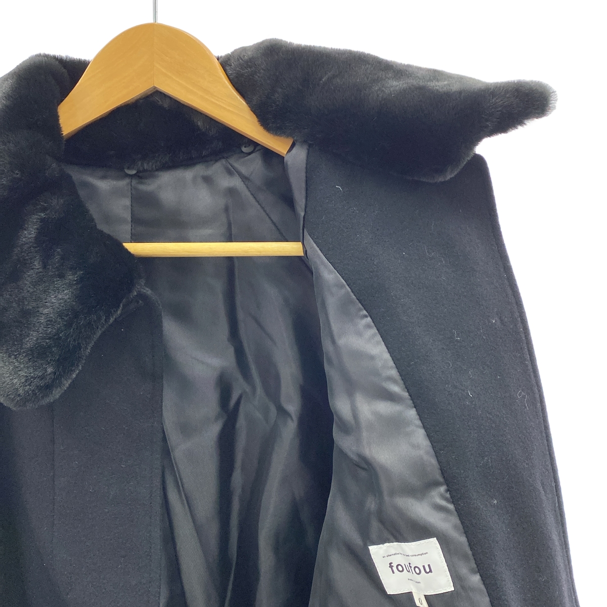 foufou / フーフー fur collar half coat ファー カラーハーフ コート