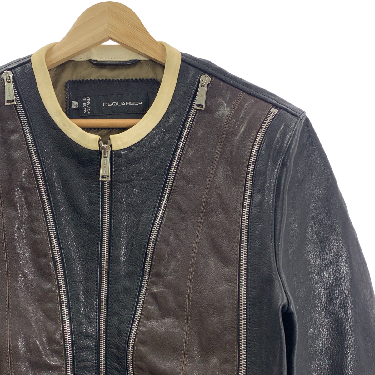 DSQUARED2 / ディースクエアード レザー マルチジップ ライダースジャケット