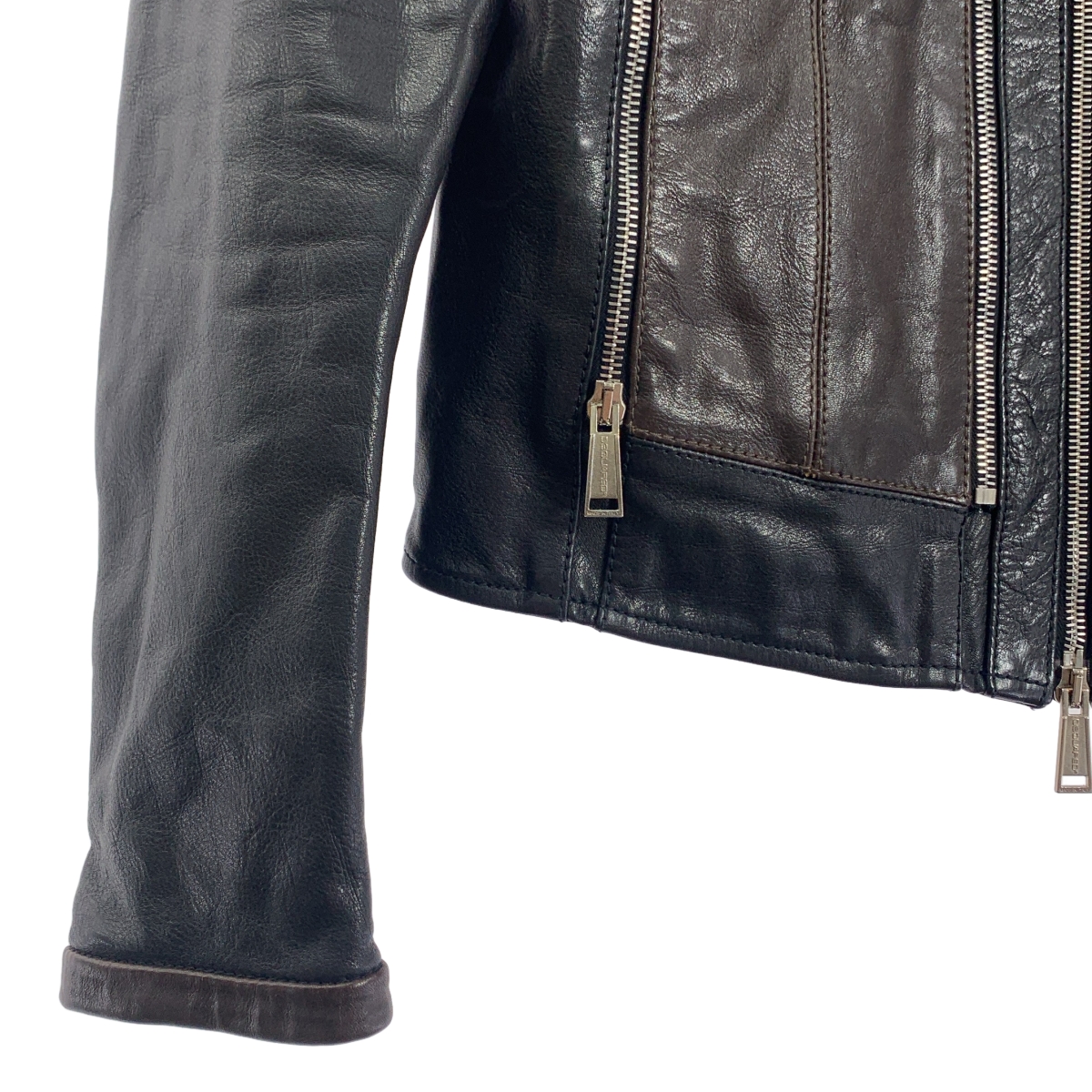 DSQUARED2 / ディースクエアード レザー マルチジップ ライダースジャケット