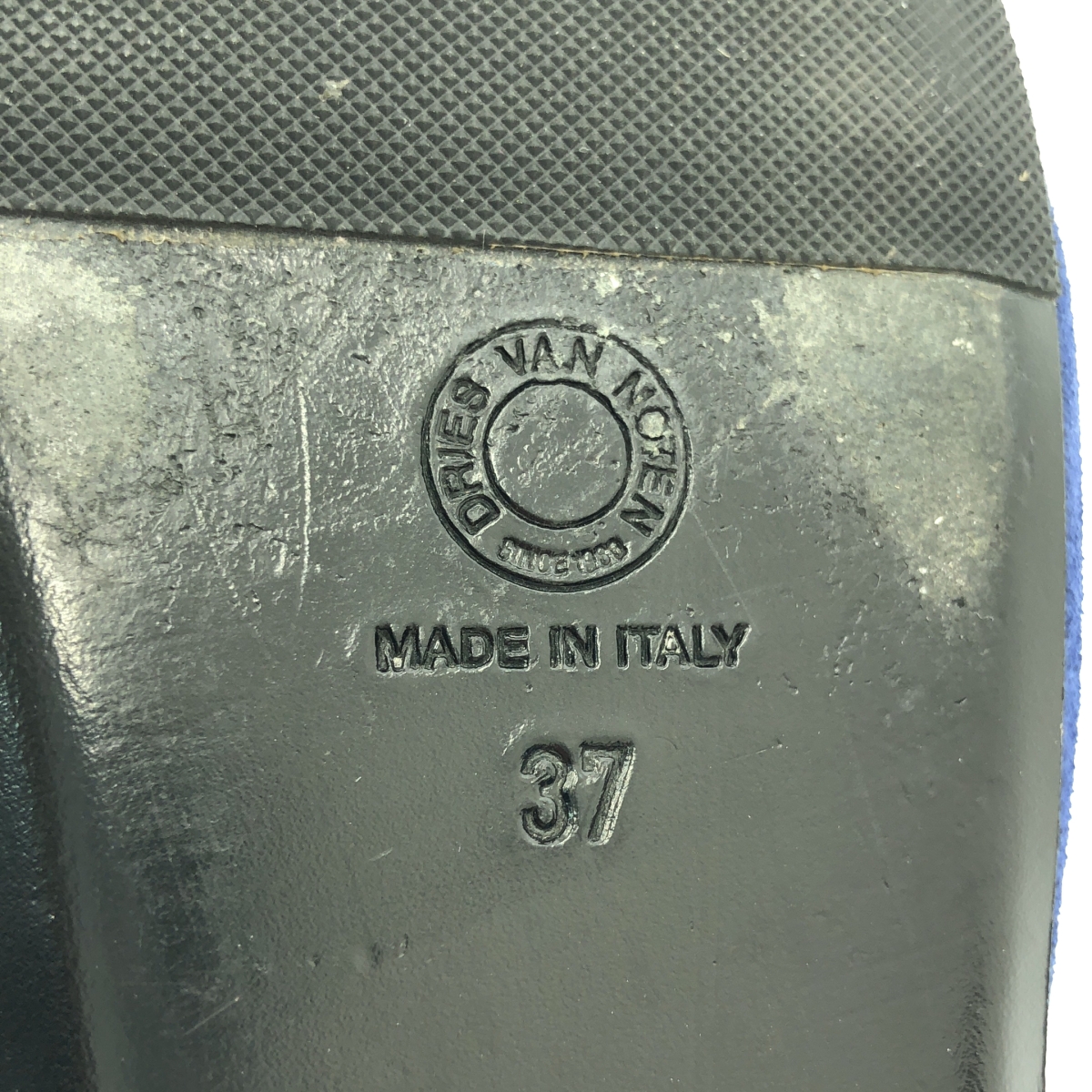 DRIES VAN NOTEN / ドリスヴァンノッテン スエードレザー フラップ スクエアトゥ スリッパ サンダル