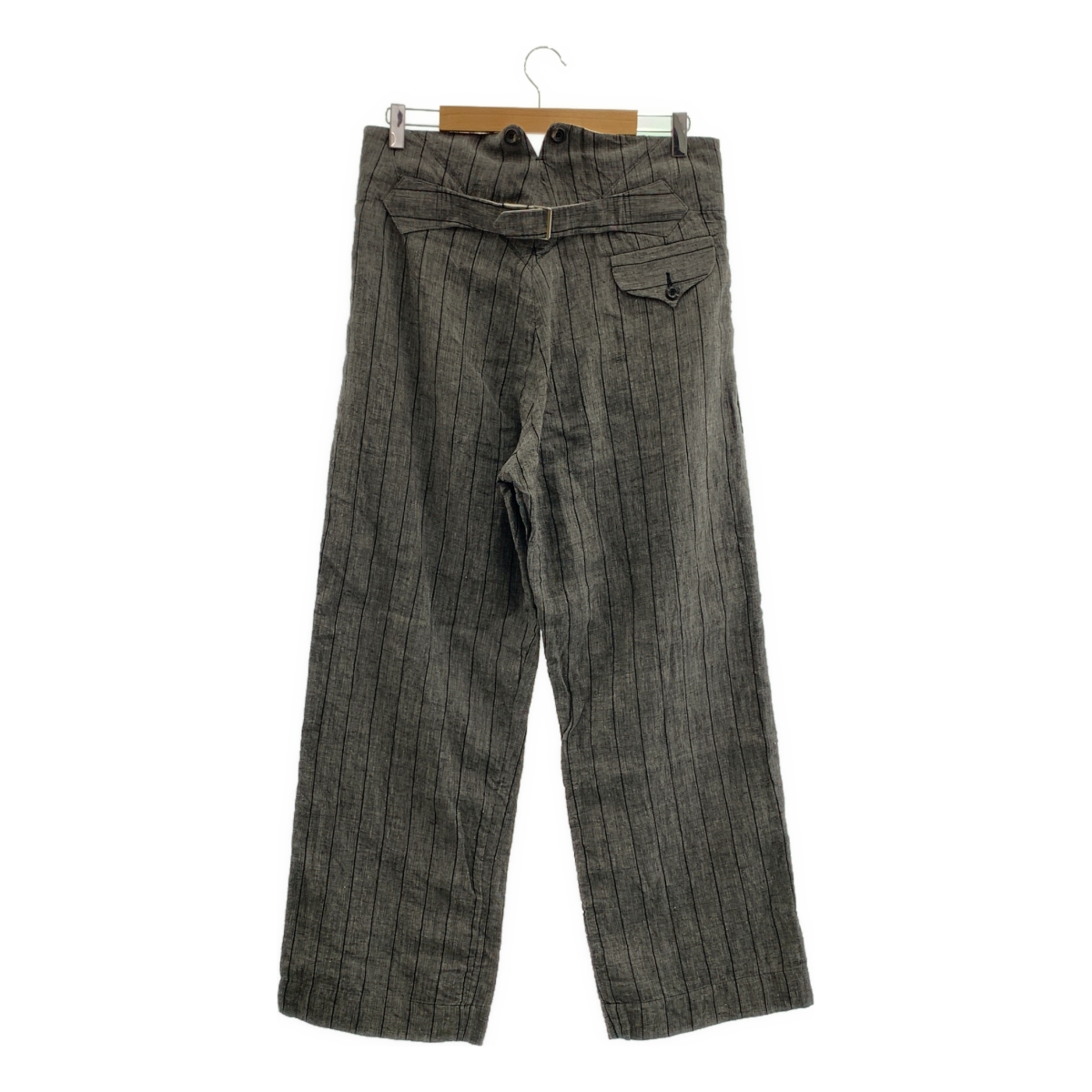 JOHN ALEXANDER SKELTON / ジョンアレキサンダースケルトン stripe trousers / ストライプ シンチバック トラウザーズ ワイドパンツ