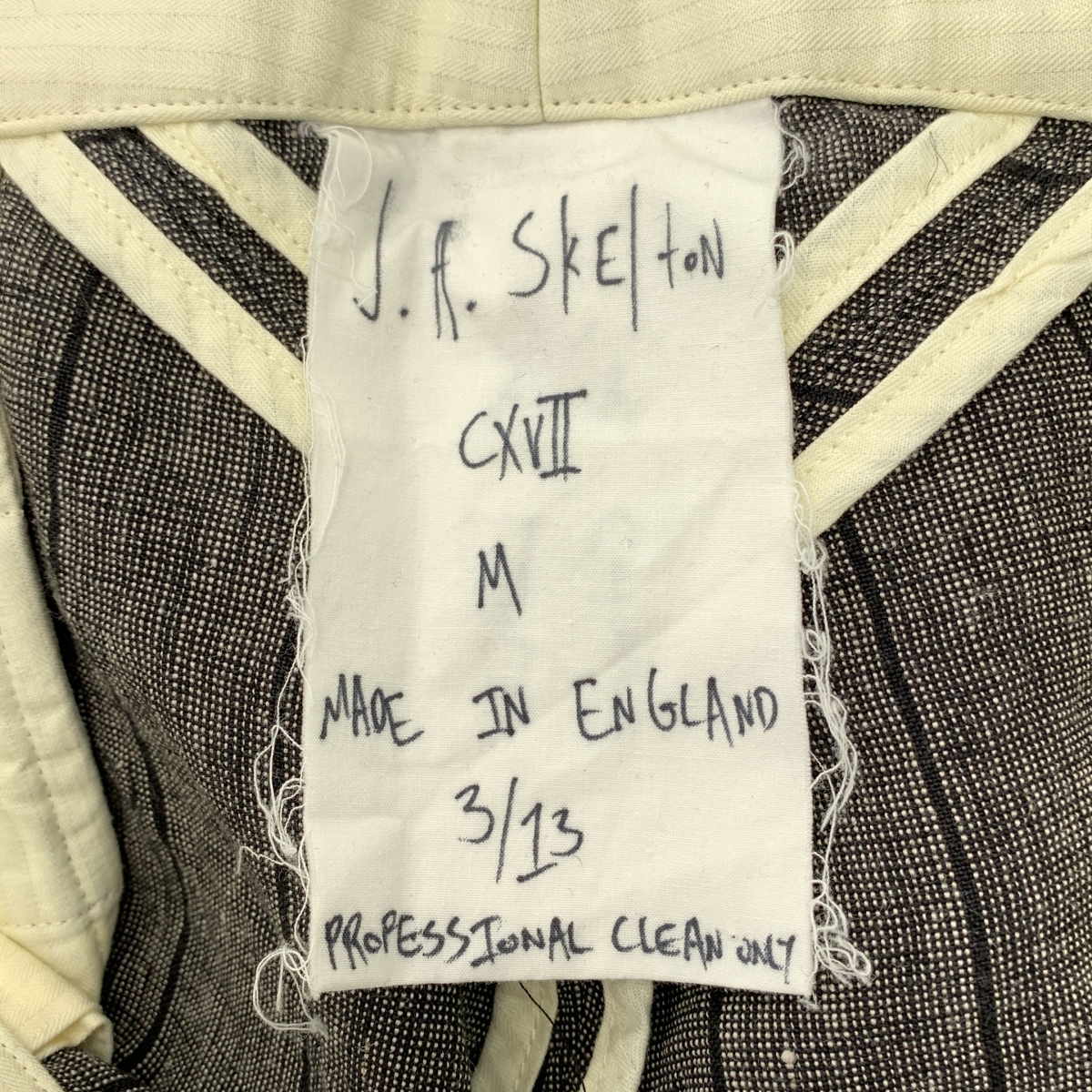 JOHN ALEXANDER SKELTON / ジョンアレキサンダースケルトン stripe trousers / ストライプ シンチバック トラウザーズ ワイドパンツ