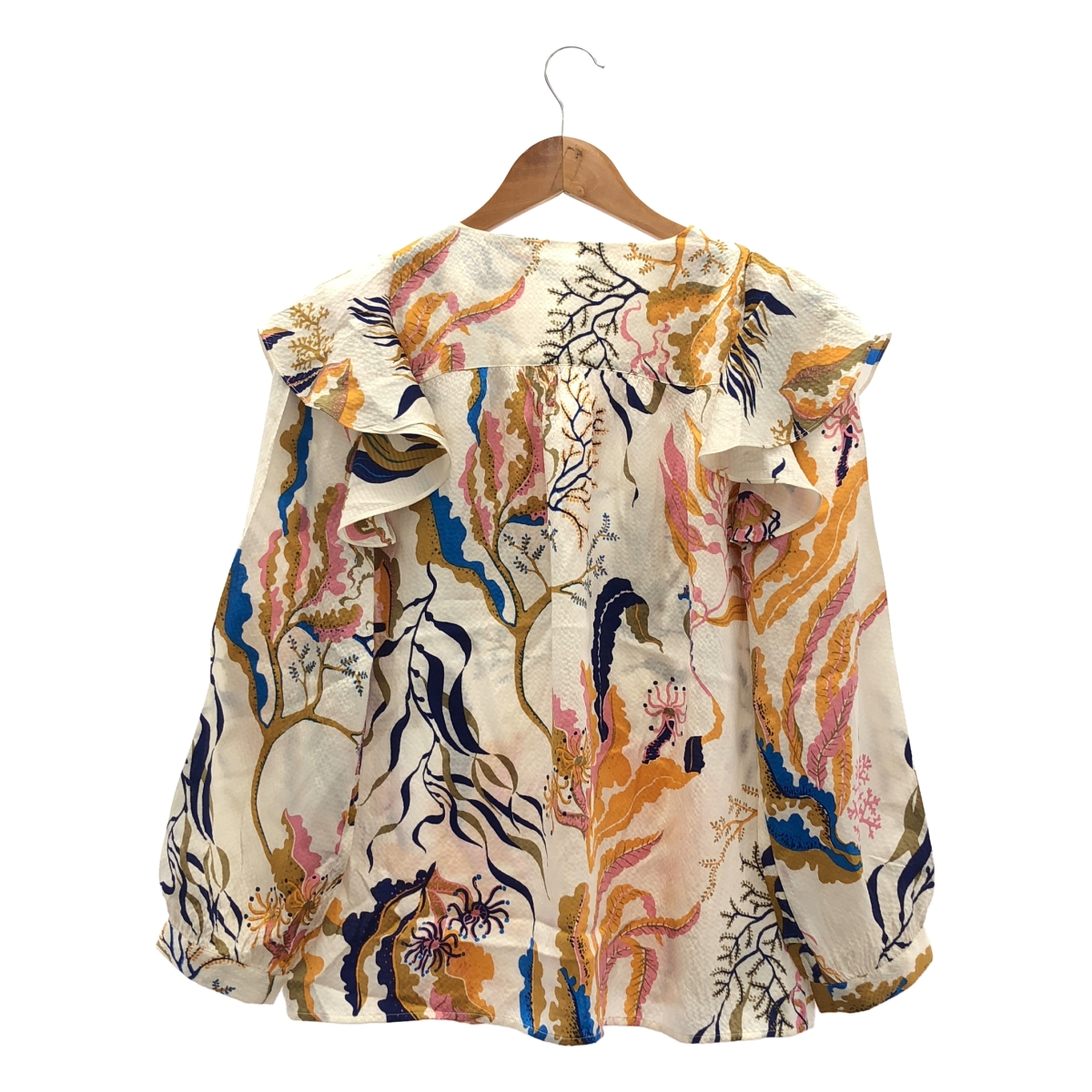 Rodebjer / ロデビエ ボタニカル柄 フリル Vネック ブラウス