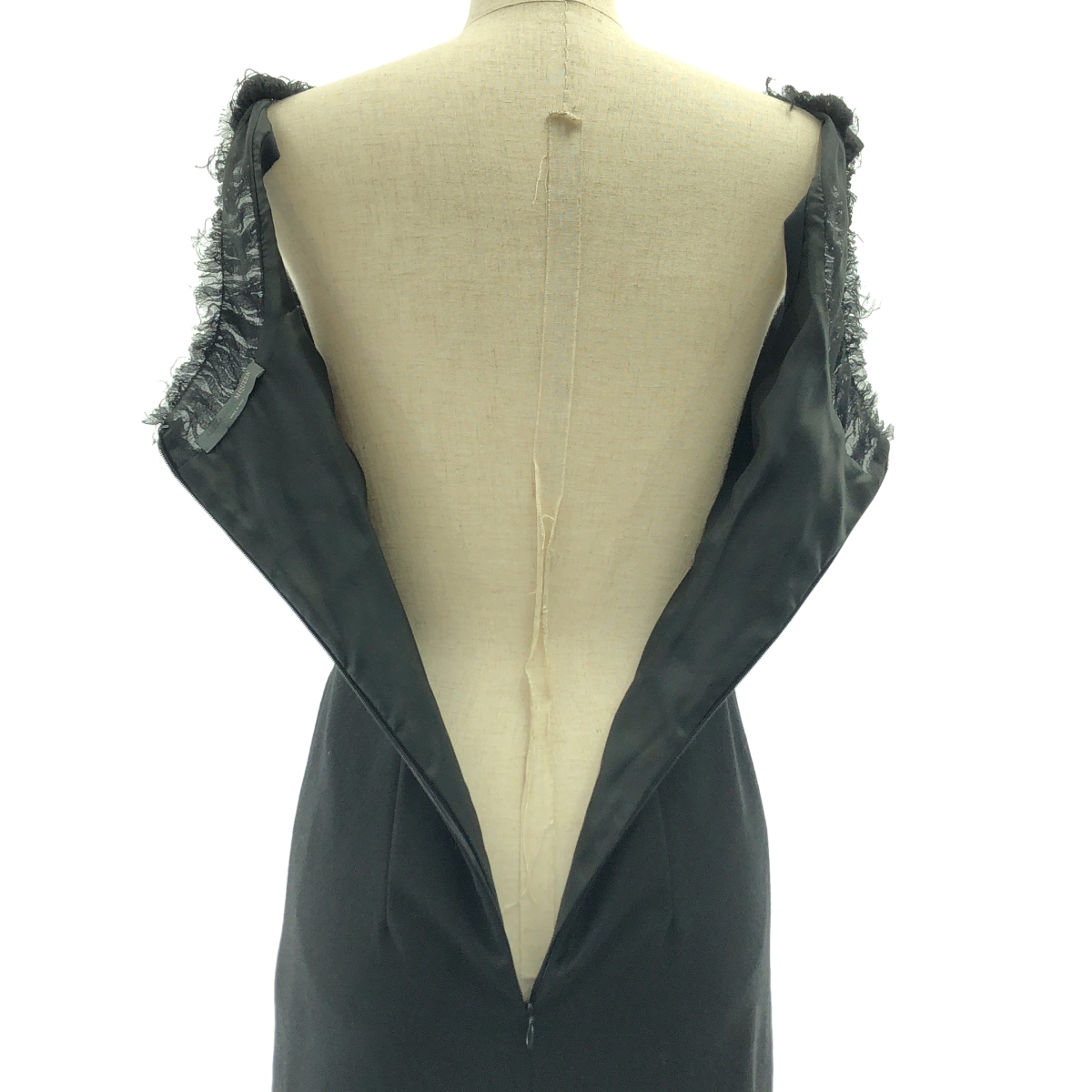 ALEXANDER MCQUEEN / アレキサンダーマックイーン ウール シルク 切替 ノースリーブ ドレス ワンピース