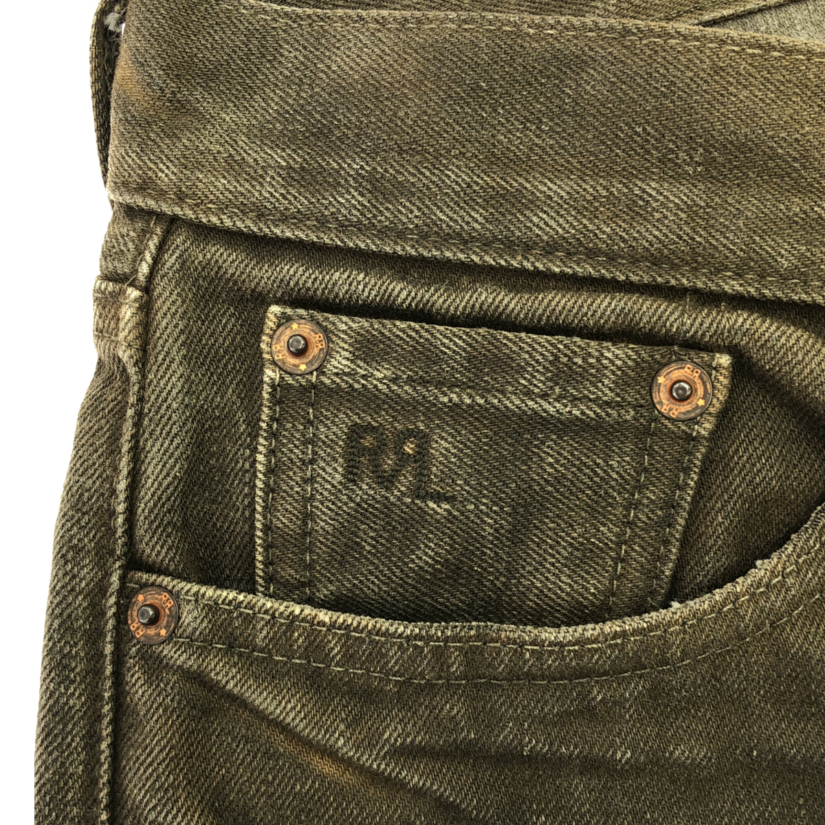 RRL / ダブルアールエル Slim Fit 5-Pocket Denim Distressed Brown Wash スリムフィット デニムパンツ ブラウンウォッシュ