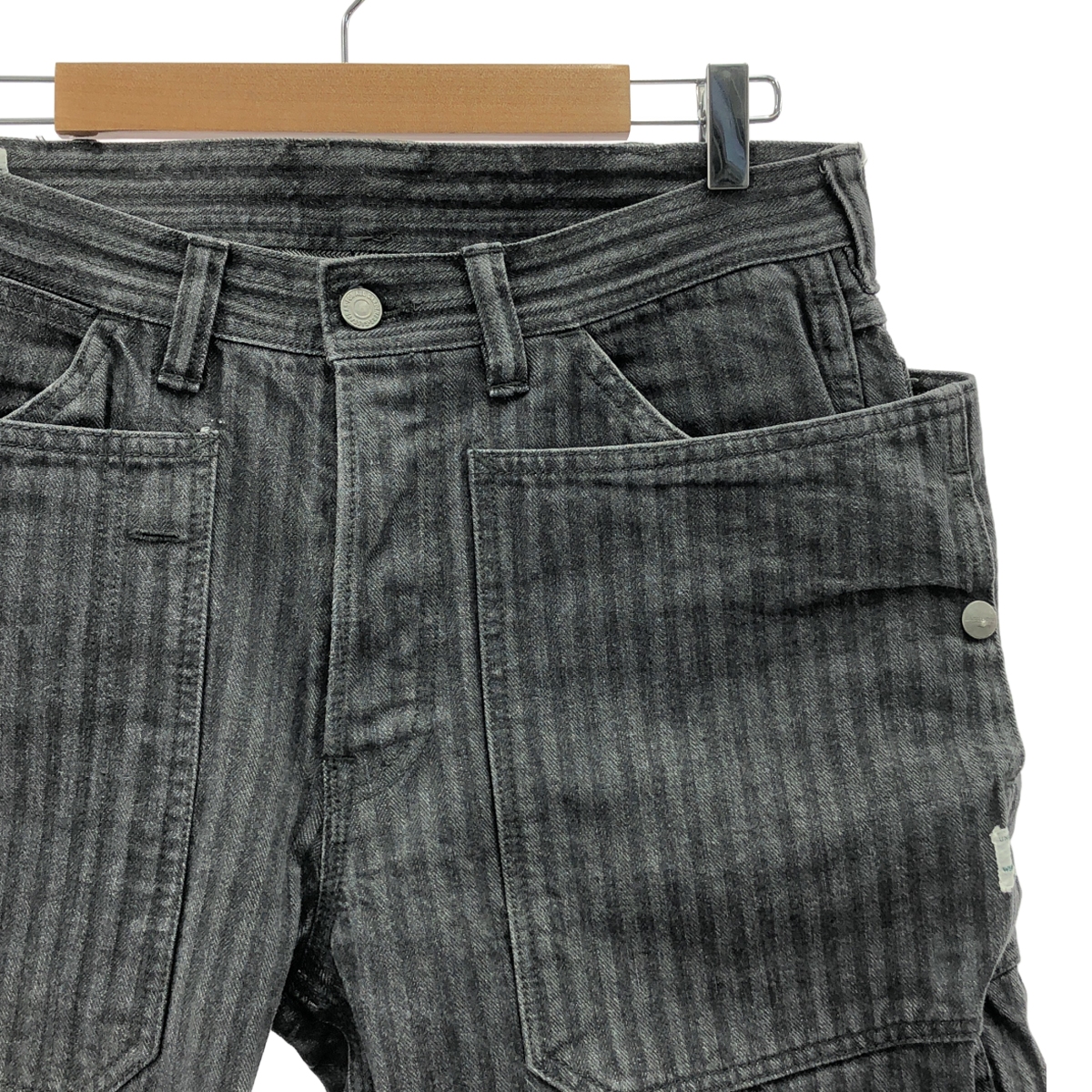 SASSAFRAS / ササフラス ブラックデニム ワーク ワイドパンツ