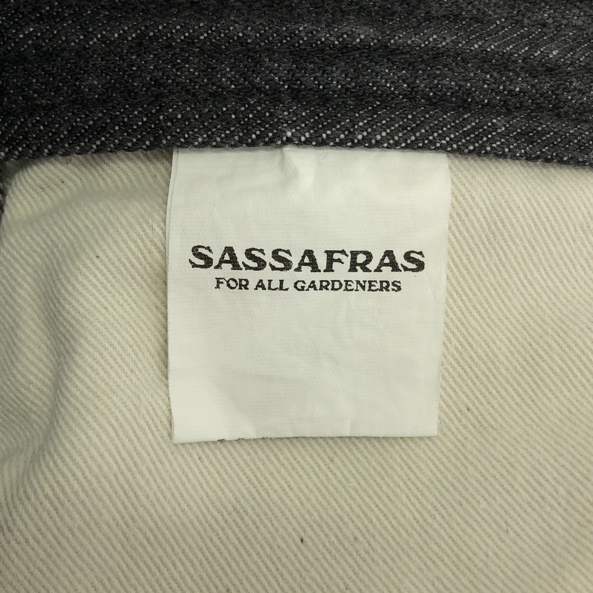 SASSAFRAS / ササフラス ブラックデニム ワーク ワイドパンツ