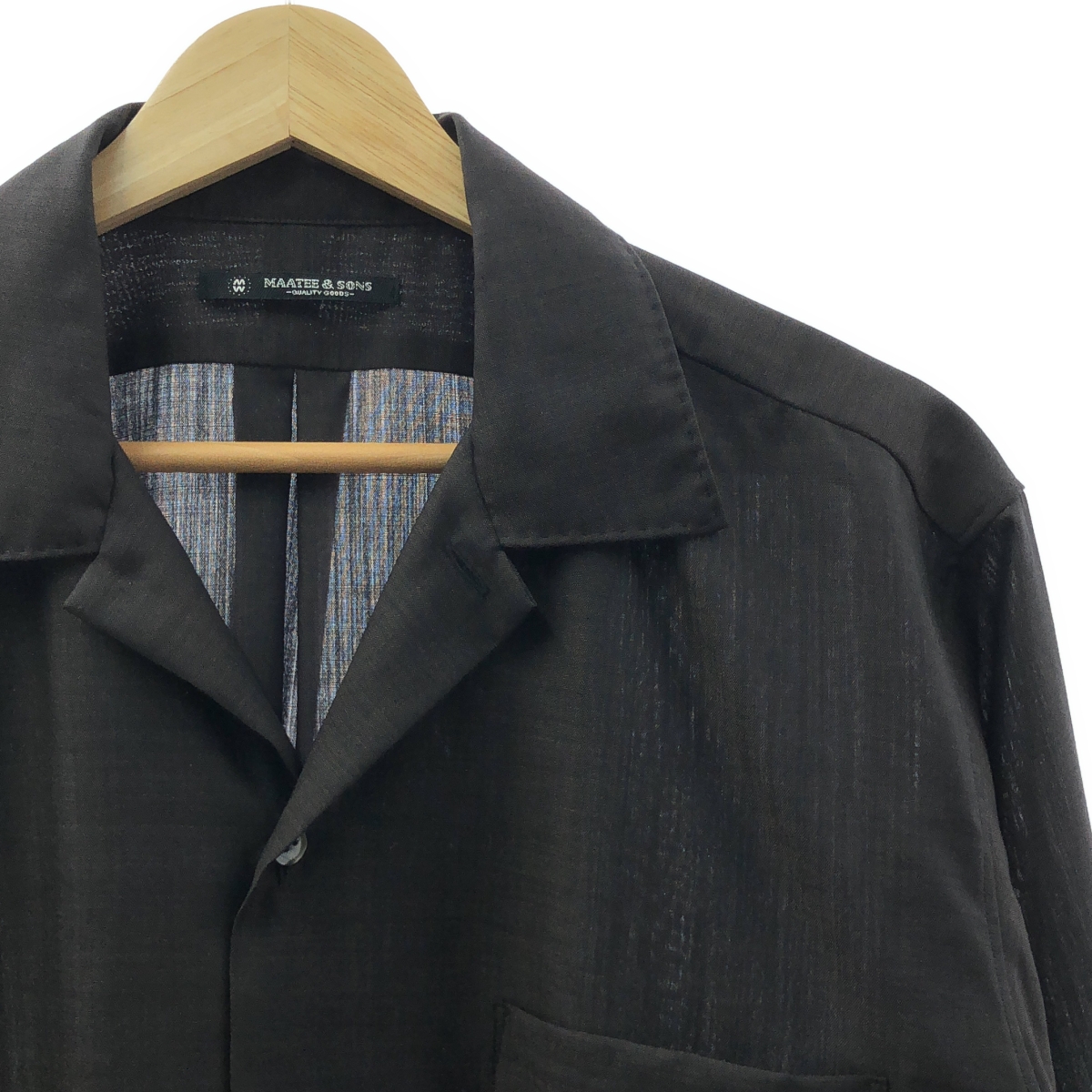 MAATEE&SONS / マーティー&サンズ H WOOL ONE PIECE COLLAR SHIRTS ウール ワンピース カラー シャツ