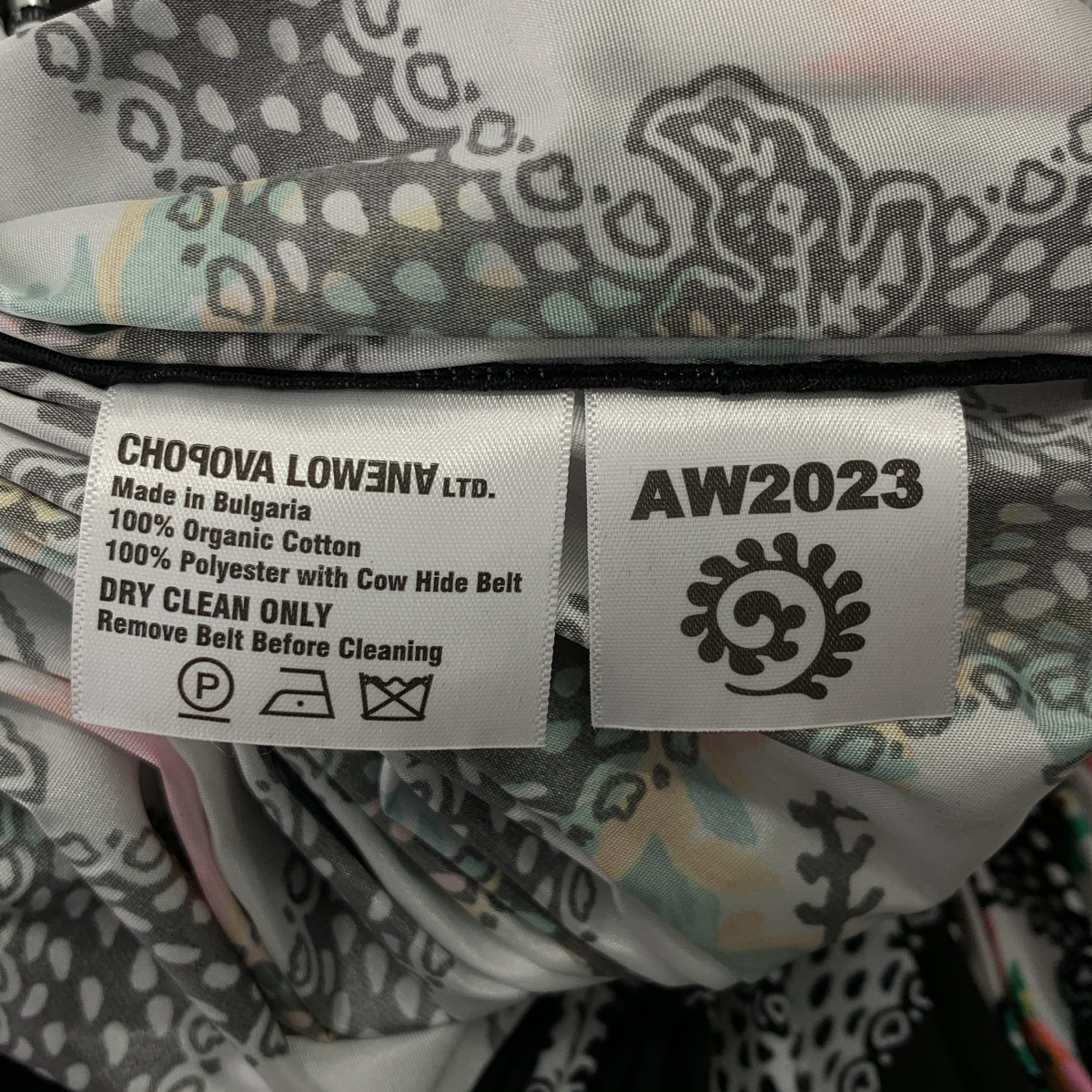 その他 総柄 レザーベルテッド プリーツ ボリューム ドレス ワンピース