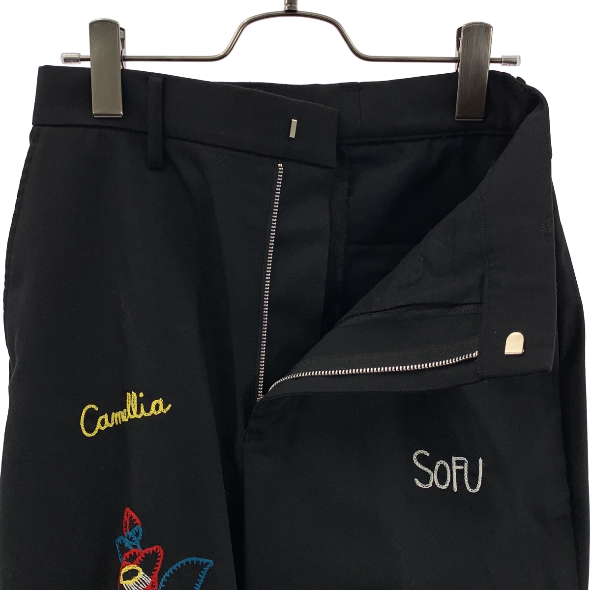 ALMOSTBLACK / オールモストブラック WVN EMBROIDERY SLACKS ウール エンブロイダリー パンツ