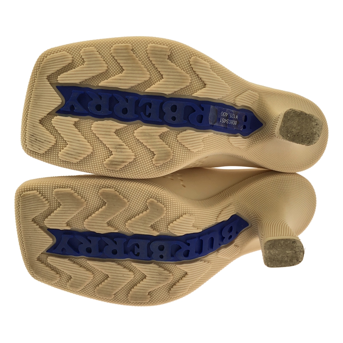 Burberry / バーバリー Equestrian Knight Square-Toe Slip-On Mules / ロゴ スクエアトゥ パンチング ヒール パンプス