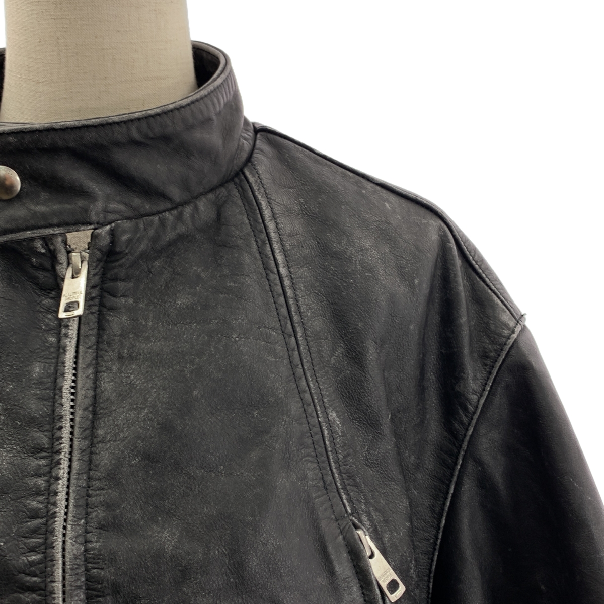 beautiful people / ビューティフルピープル double-end stone wash leather jacket レザー ダブル ジャケット