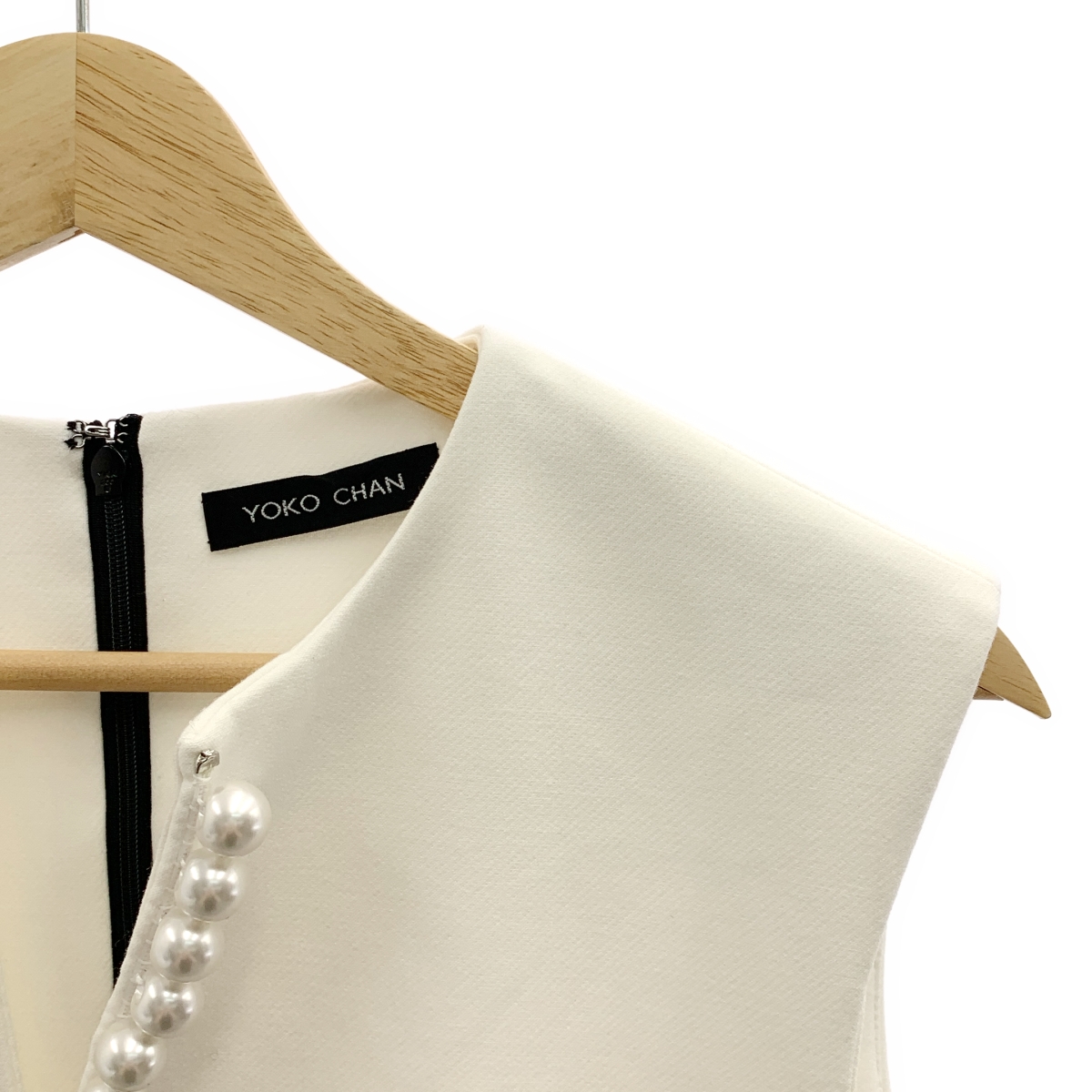 YOKO CHAN / ヨーコチャン パール スリット バックジップ ノースリーブ ブラウス