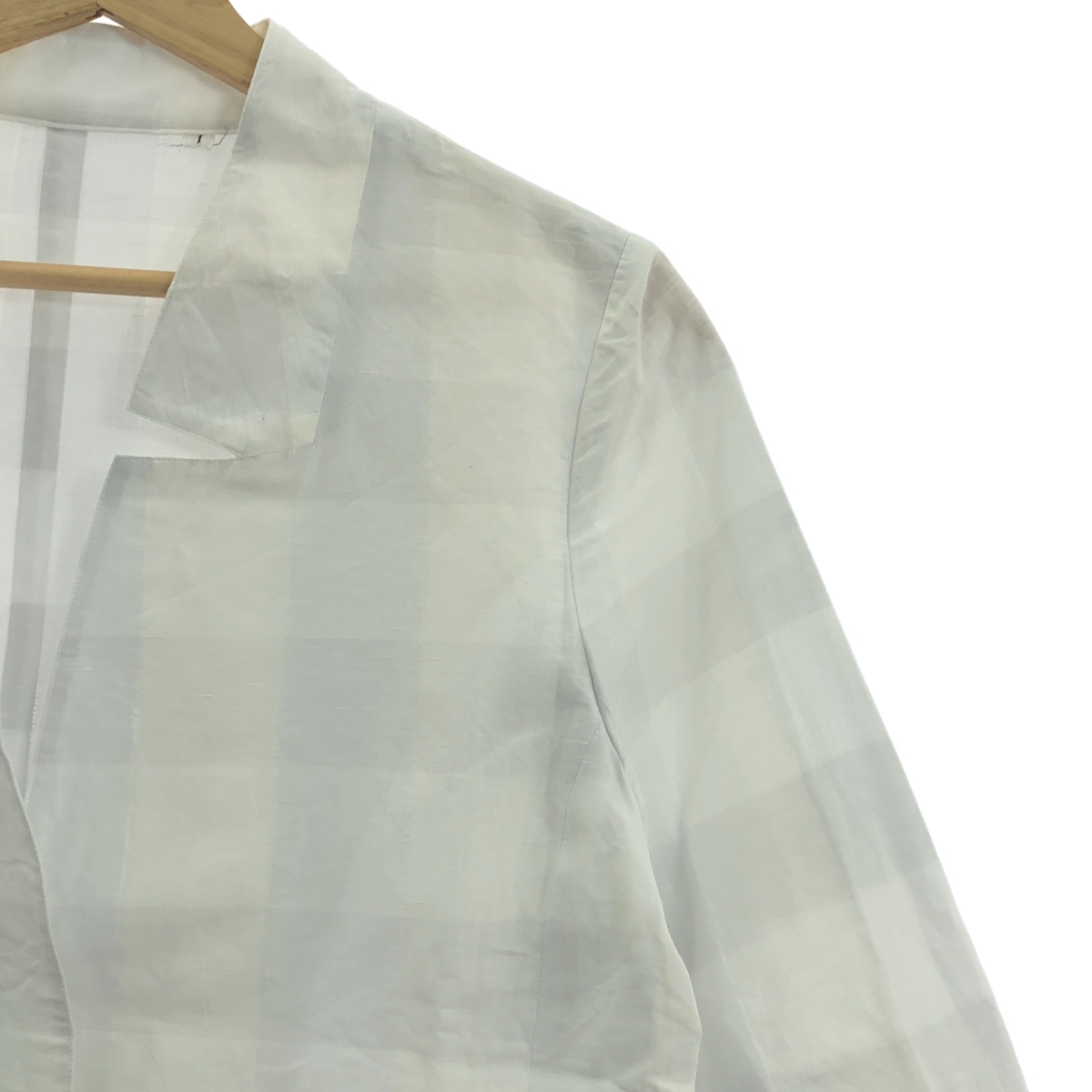 その他 コットンリネン 1B チェック ジャケット