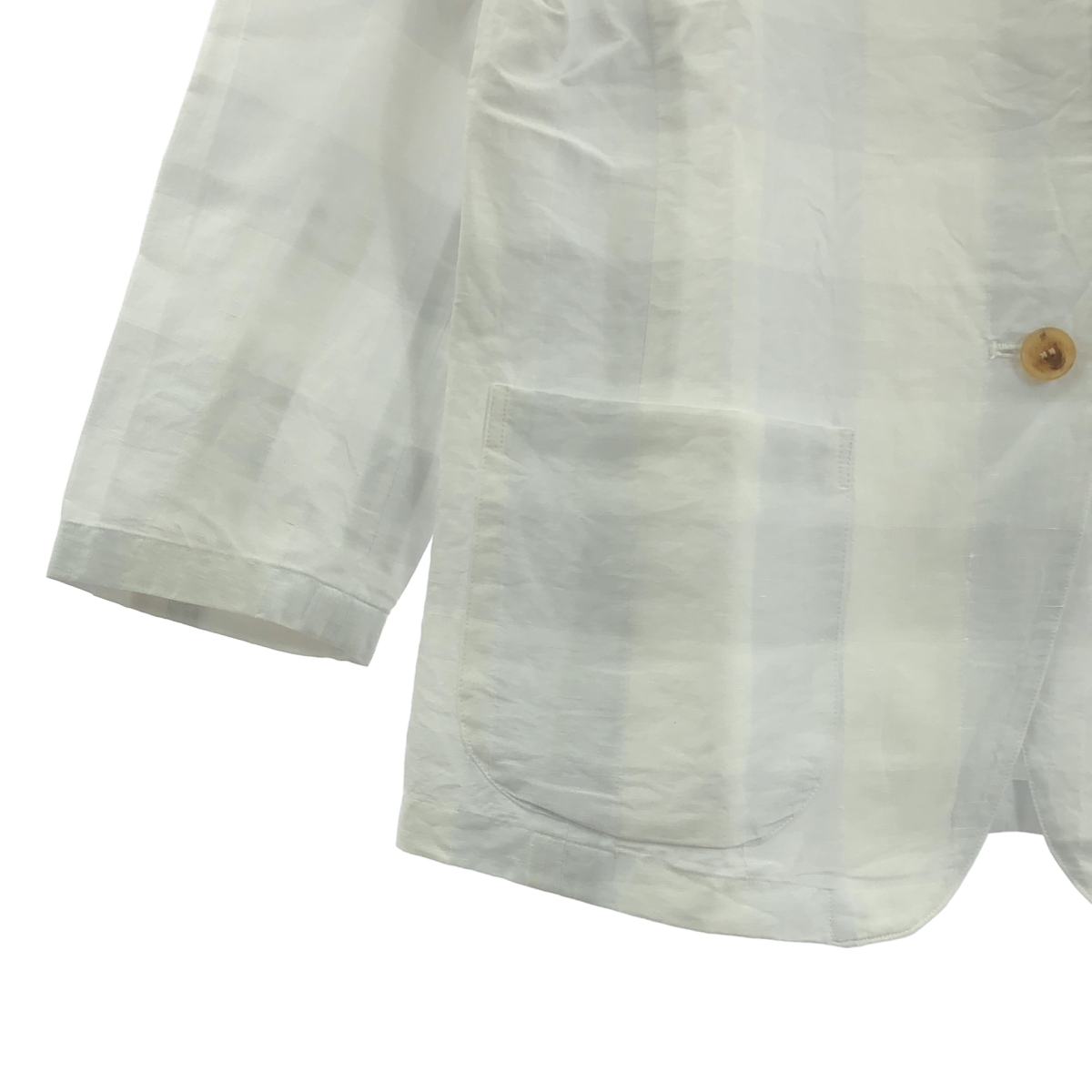 その他 コットンリネン 1B チェック ジャケット