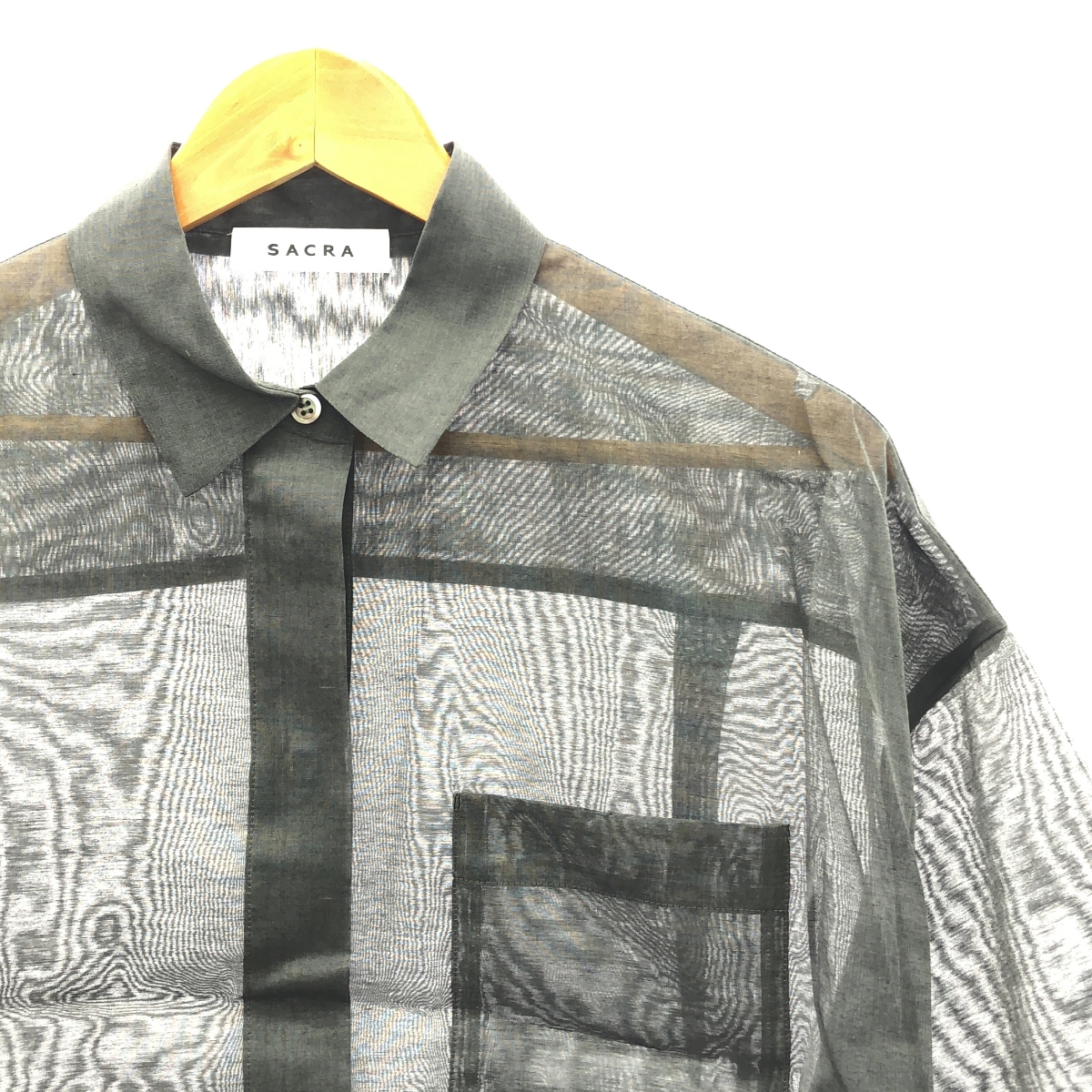 SACRA / サクラ PREMIUM SILK COTTON CROPPED SHIRT プレミアム シルク コットン クロップド シャツ