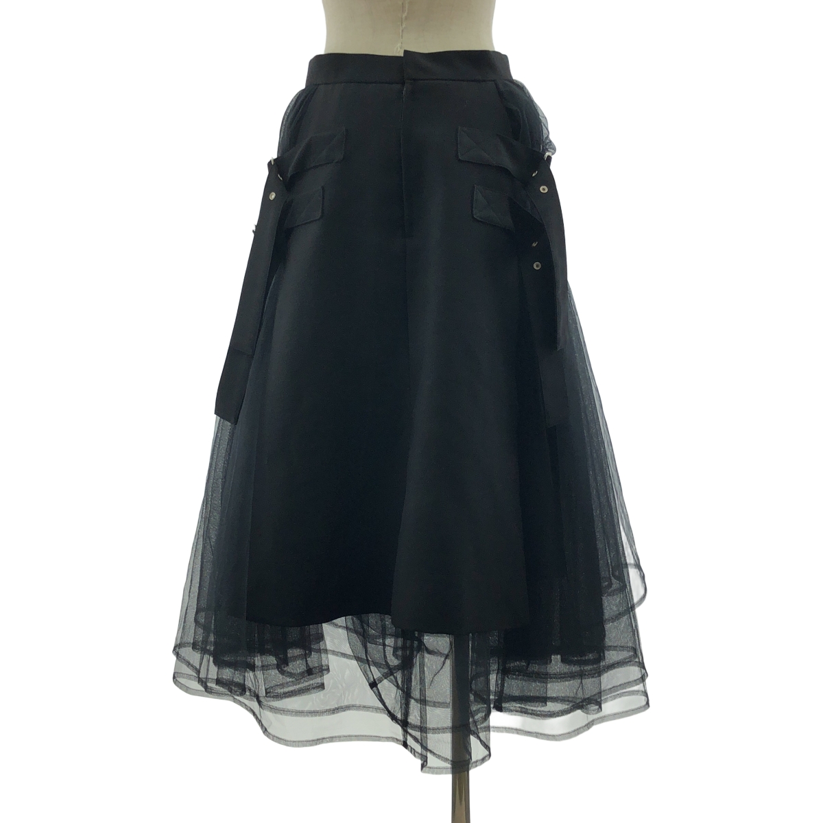 noir kei ninomiya / ノワールケイニノミヤ ダブルアジャスター チュールドッキング ボリューム スカート