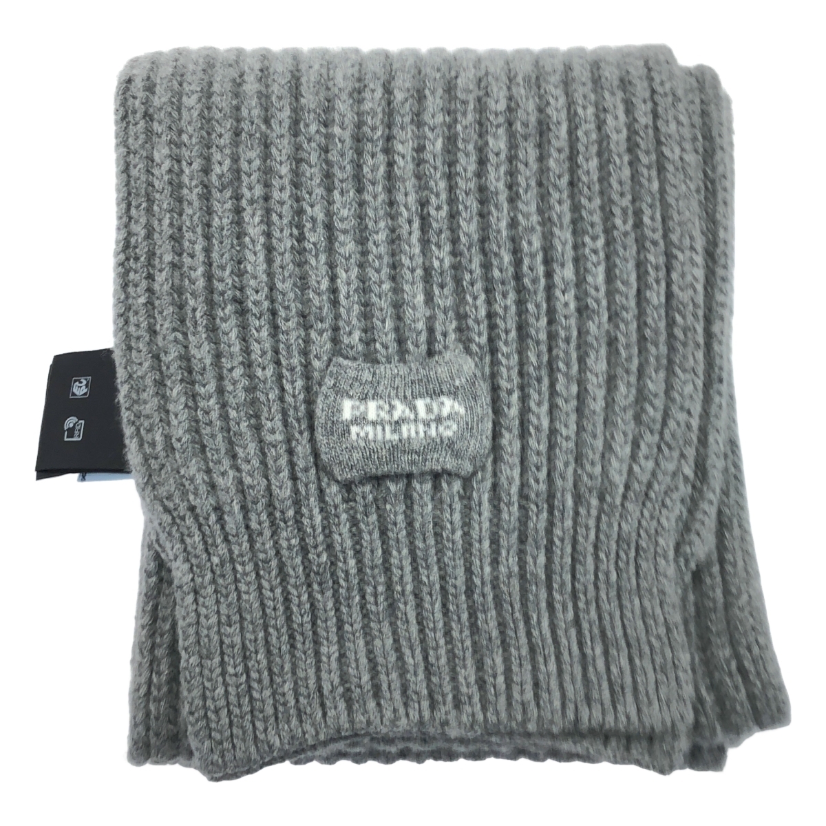 PRADA / プラダ ウール カシミヤ リブ マフラー