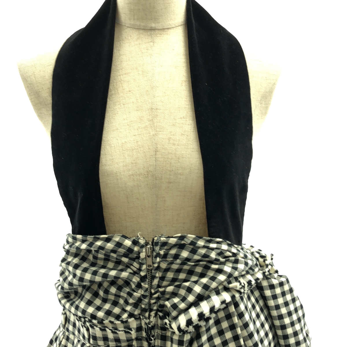 COMME des GARCONS / コムデギャルソン 変形 断ち切り リボン装飾 サイドジップ ワンショルダー ボリューム ワンピース