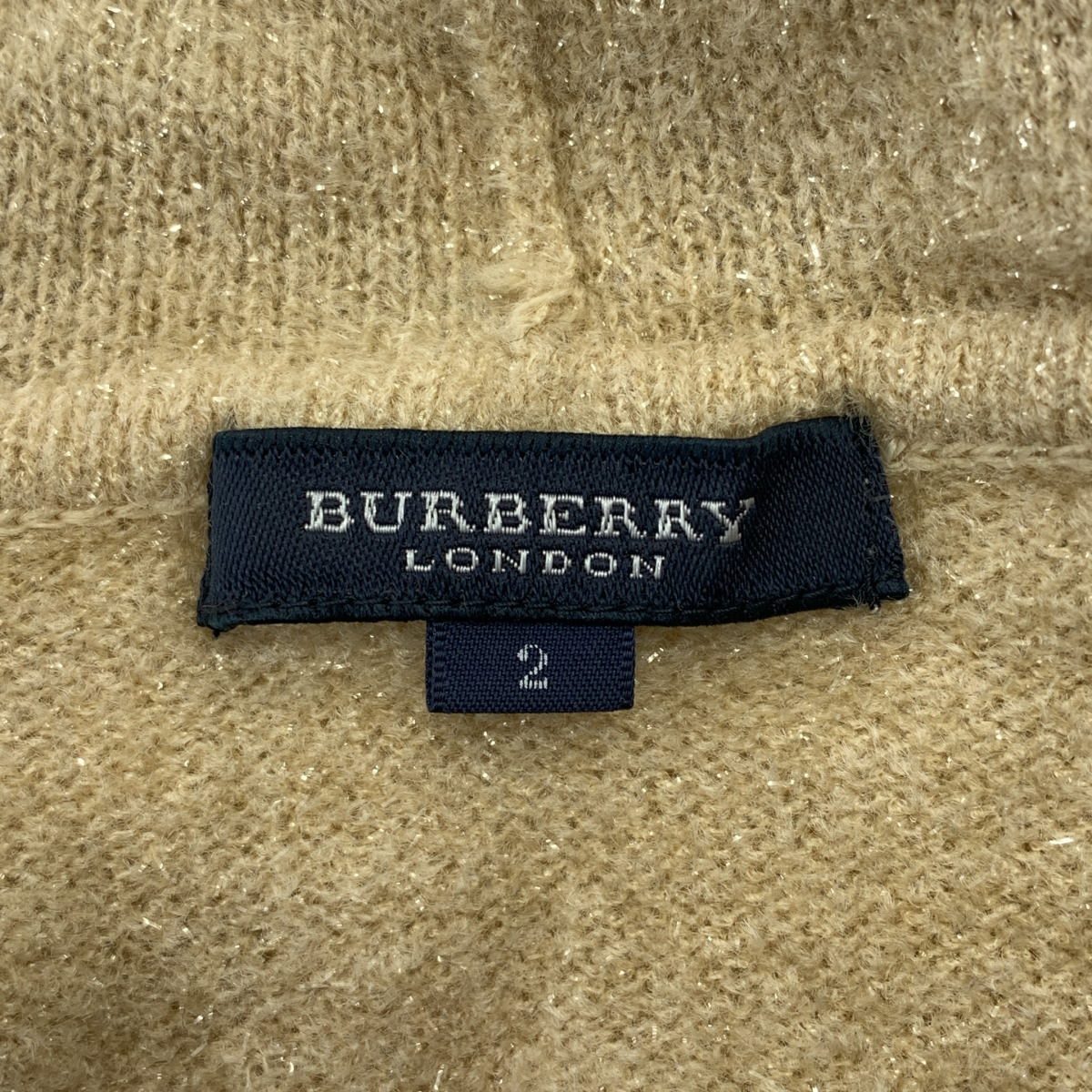 BURBERRY LONDON / バーバリーロンドン チェック ラメ タートルネック ショートスリーブ ニット