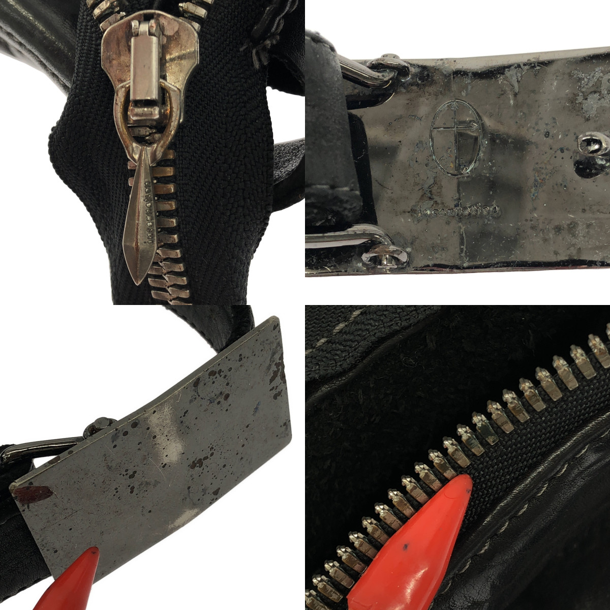 incarnation / インカネーション GUIDIカーフ / 2way バックルロゴショルダー付き レザートートバッグ