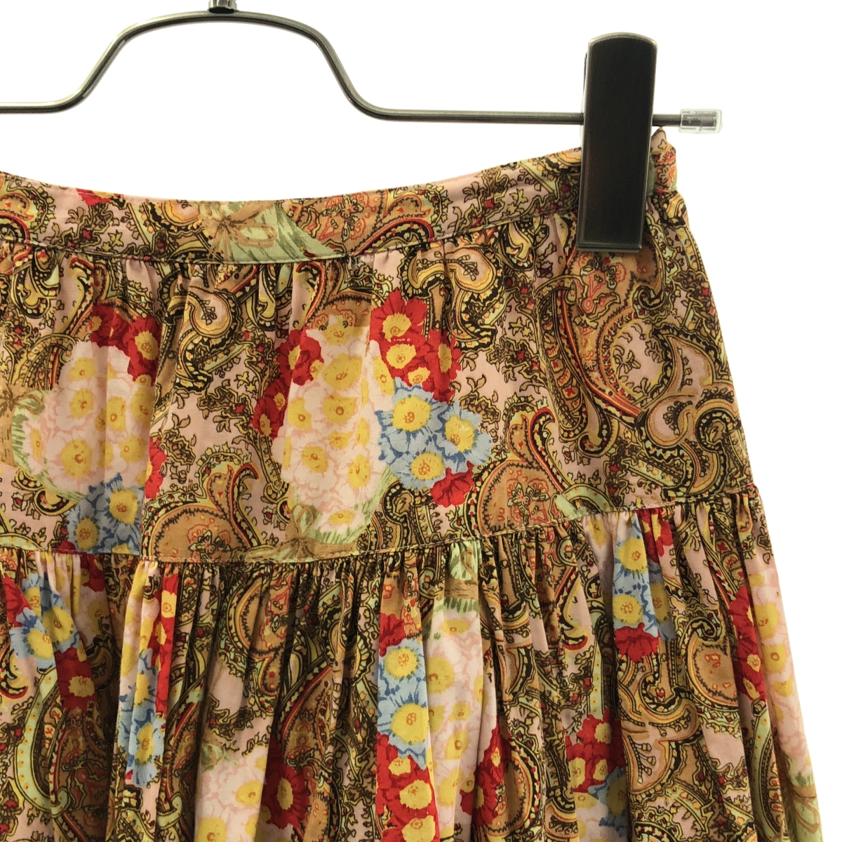 PINK HOUSE / ピンクハウス 総柄 ギャザー ボリューム バックジップ スカート