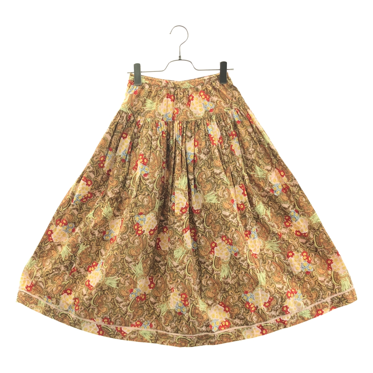 PINK HOUSE / ピンクハウス 総柄 ギャザー ボリューム バックジップ スカート