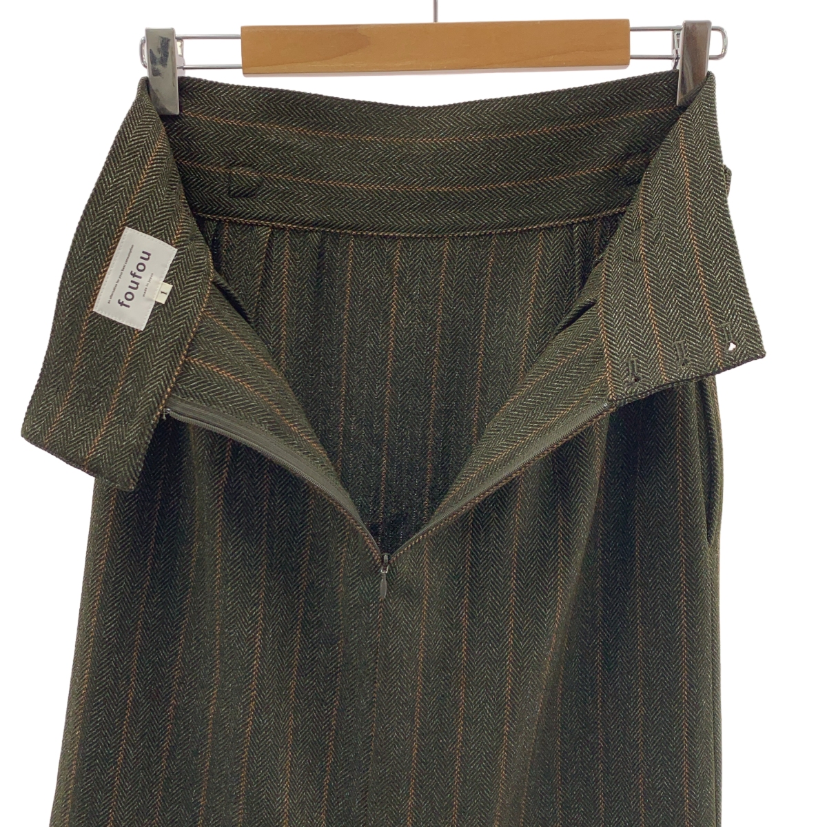 foufou / フーフー herringbone semi-tight skirt / アジャスター ヘリンボーンセミタイトスカート