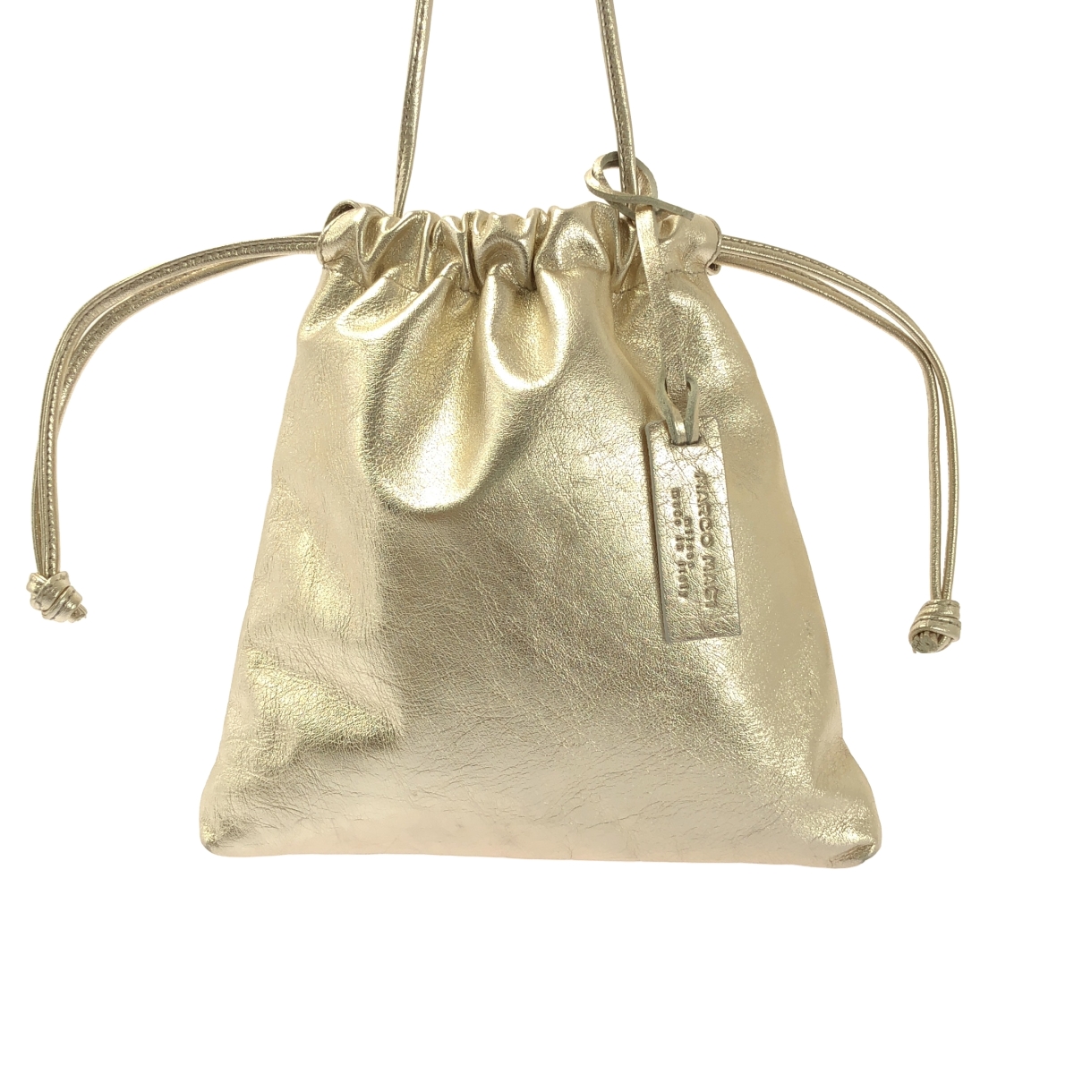 MARCO MASI / マルコマージ レザー ロゴチャーム ドローストリング 巾着 ショルダーバッグ