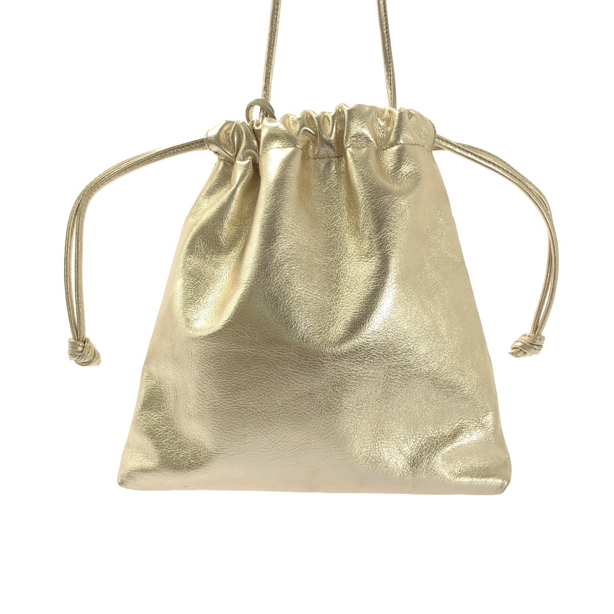 MARCO MASI / マルコマージ レザー ロゴチャーム ドローストリング 巾着 ショルダーバッグ