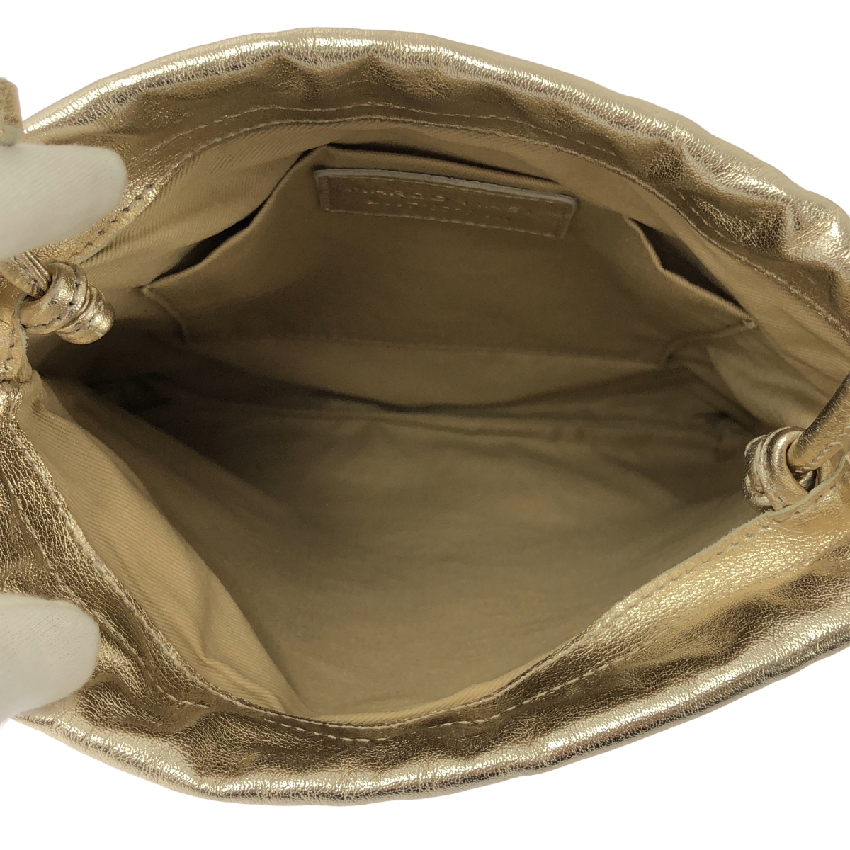 MARCO MASI / マルコマージ レザー ロゴチャーム ドローストリング 巾着 ショルダーバッグ