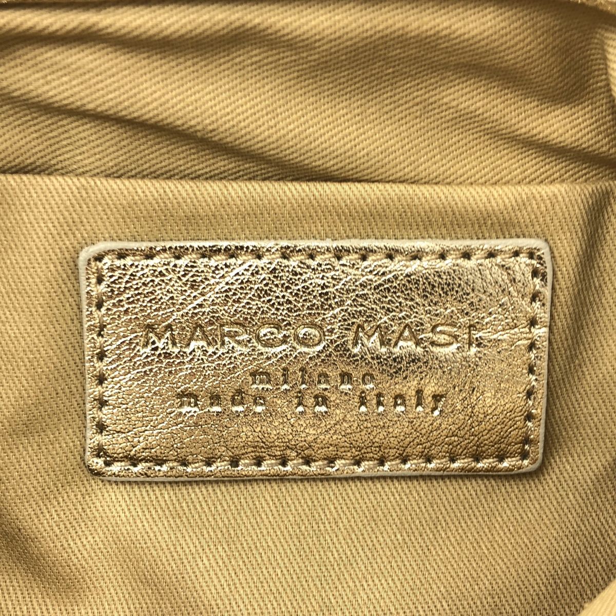 MARCO MASI / マルコマージ レザー ロゴチャーム ドローストリング 巾着 ショルダーバッグ