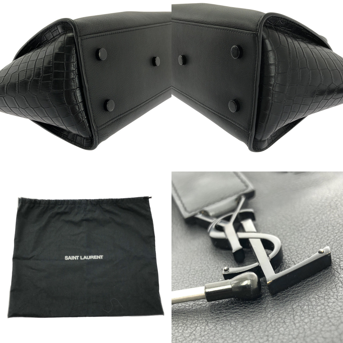 SAINT LAURENT / サンローラン ダウンタウン カバス 2way クロコ型押 ハンドバッグ