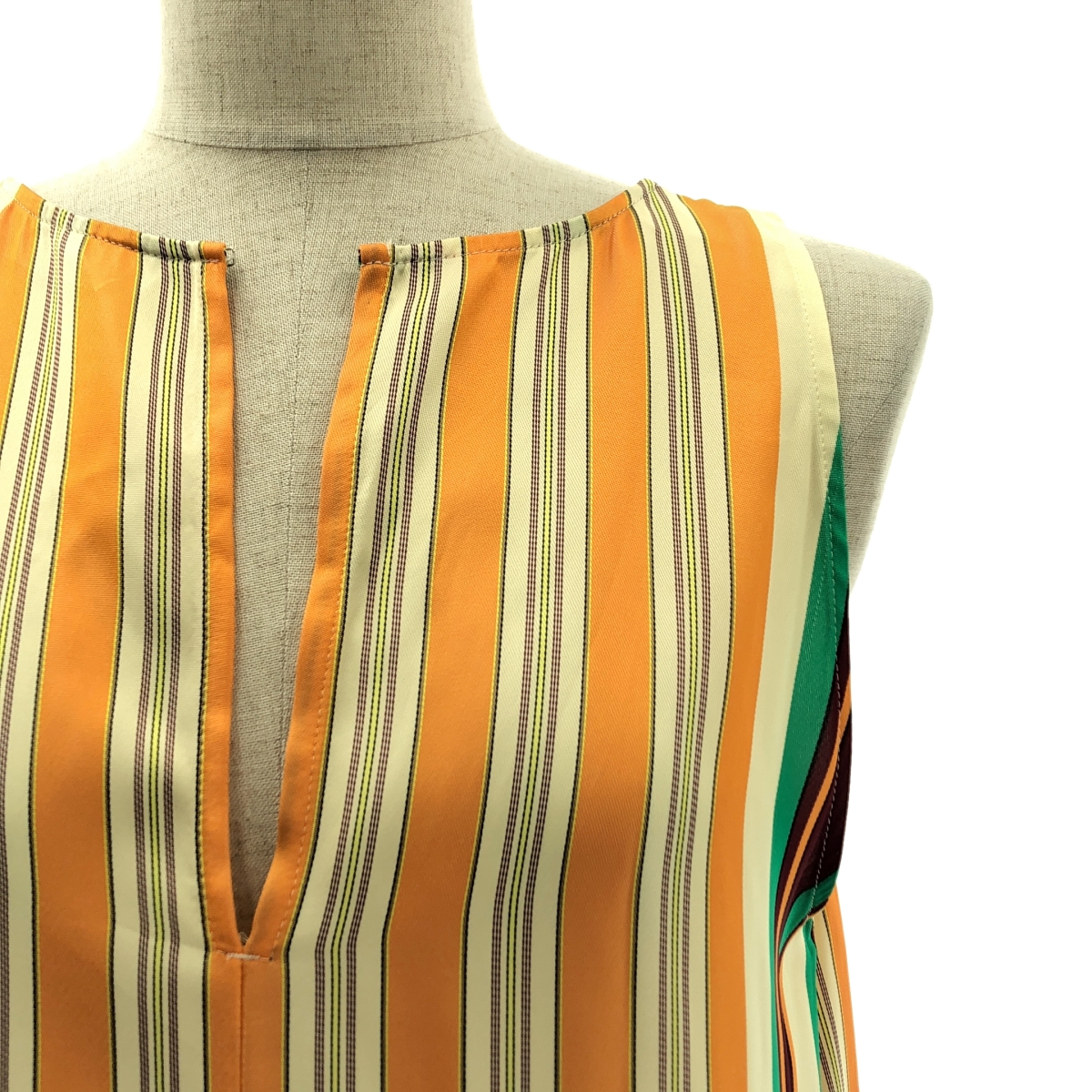 CABaN / キャバン マルチストライプ バックスリット ワンピース