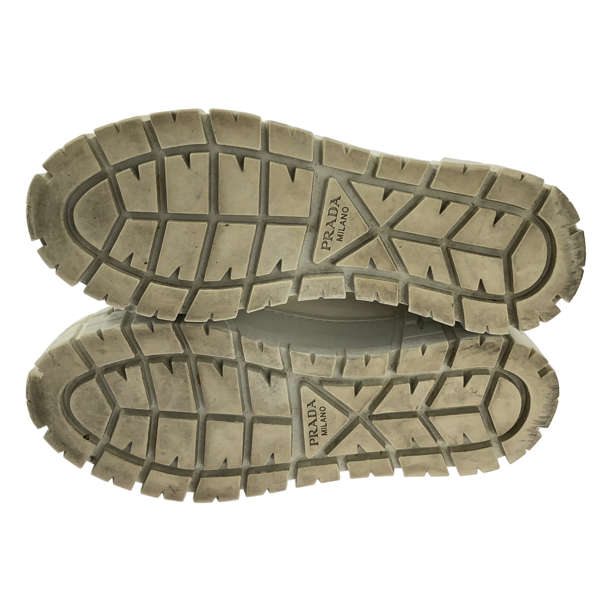 PRADA / プラダ Re Nylon / レザー ロゴ ダブルホイール ナイロンギャバジン プラットフォーム スニーカー