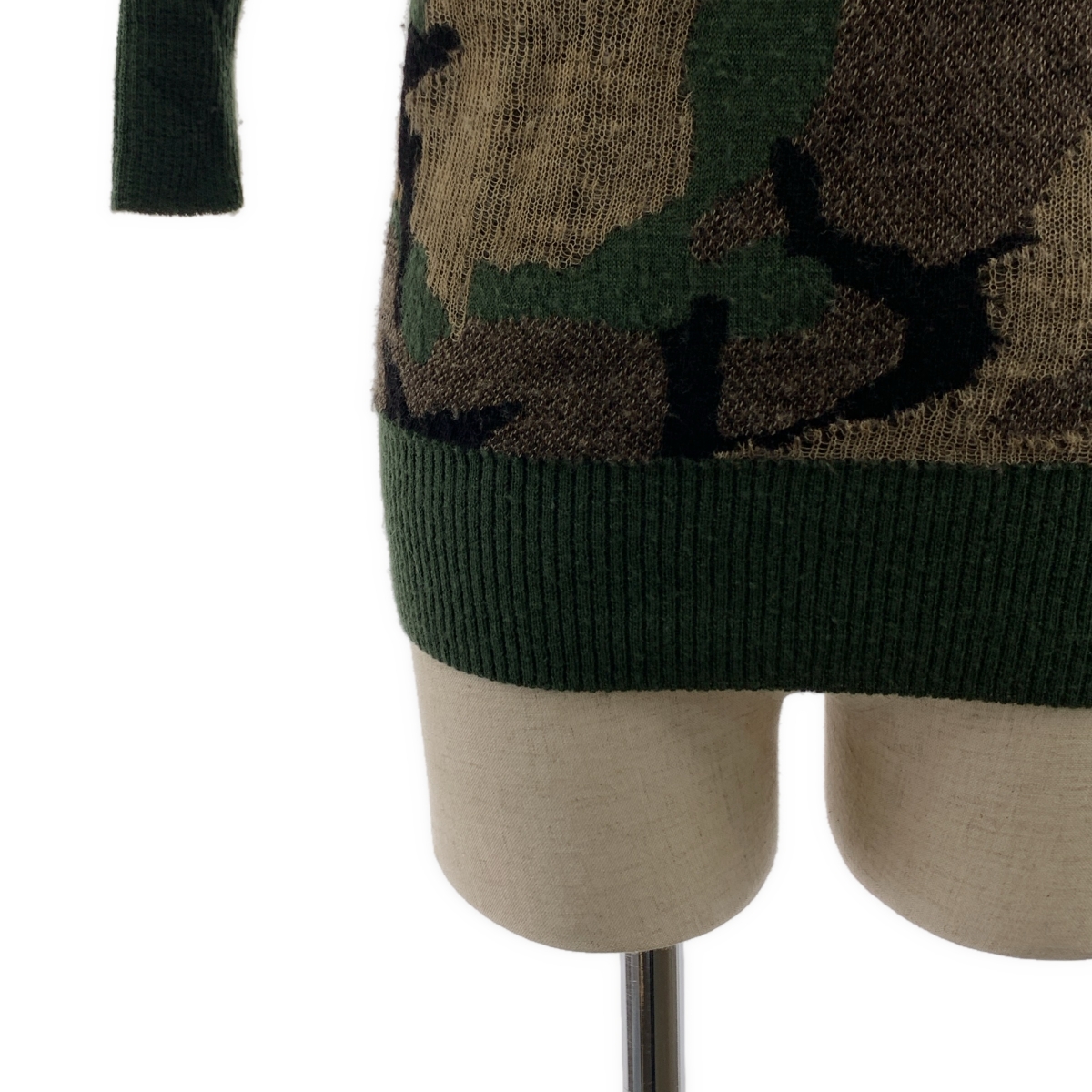 JUNYA WATANABE COMME des GARCONS / ジュンヤワタナベ ウール カモフラージュ 変形 オーバーネック ニット セーター