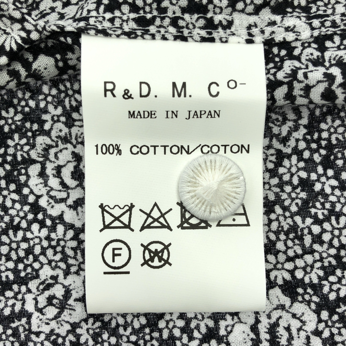 R&D.M.Co / オールドマンズテーラー P.F STAND COLLAR LONG SHIRT プリンセスフラワー スタンドカラー ロングシャツ
