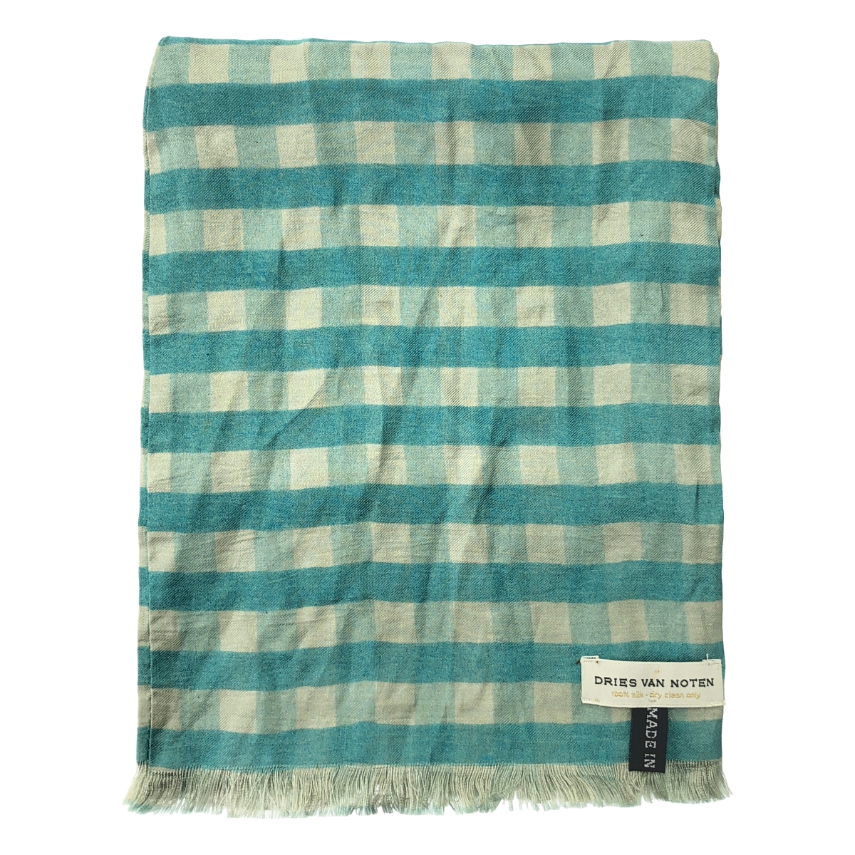 DRIES VAN NOTEN / ドリスヴァンノッテン チェック フリンジ アスコットタイ