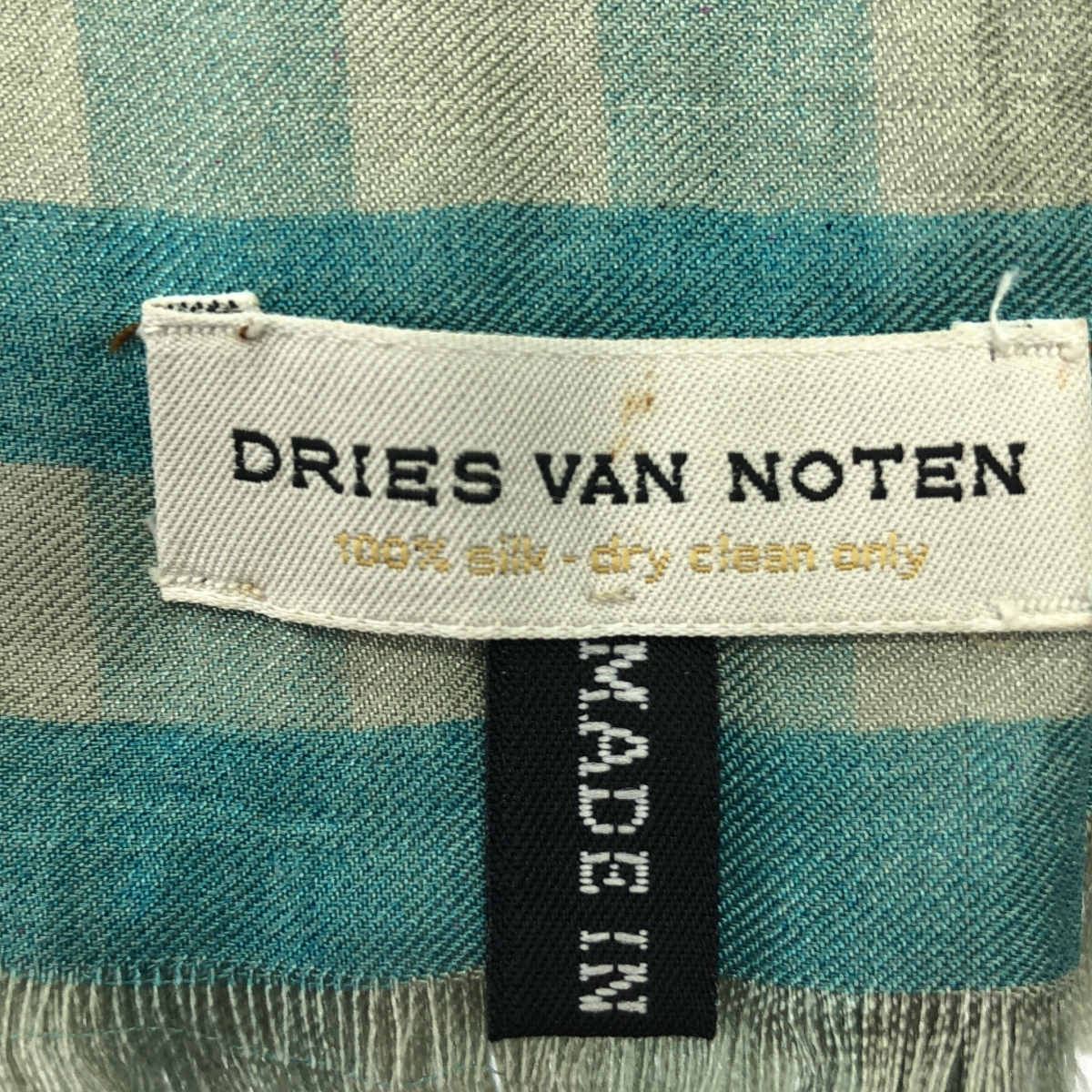 DRIES VAN NOTEN / ドリスヴァンノッテン チェック フリンジ アスコットタイ