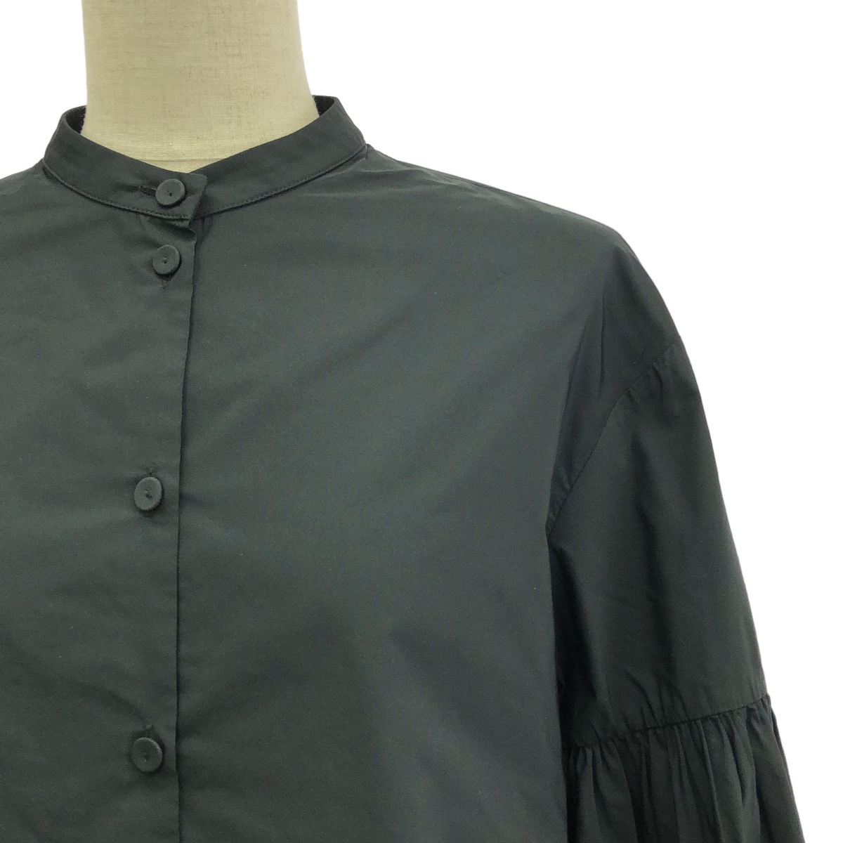 JIL SANDER / ジルサンダー バルーン ギャザースリーブ スタンドカラーシャツ