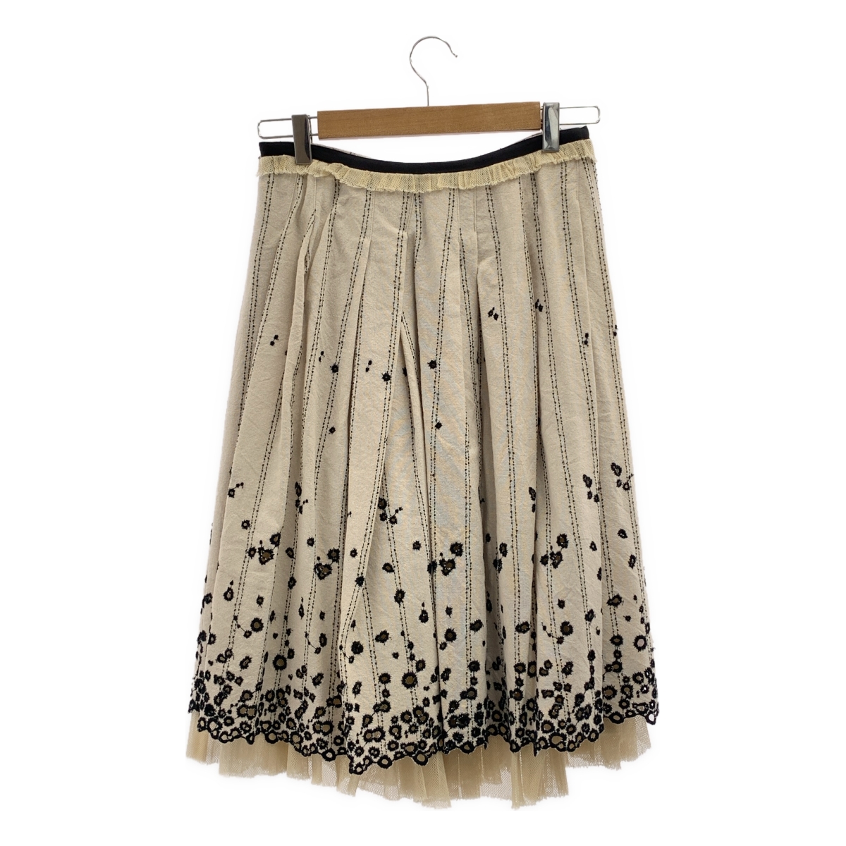 mina perhonen / ミナペルホネン sunny sports ウール レース 刺しゅう スカート