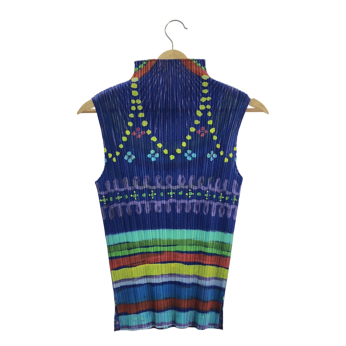 PLEATS PLEASE ISSEY MIYAKE / プリーツプリーズイッセイミヤケ 総柄 ハイネック ノースリーブ プルオーバー