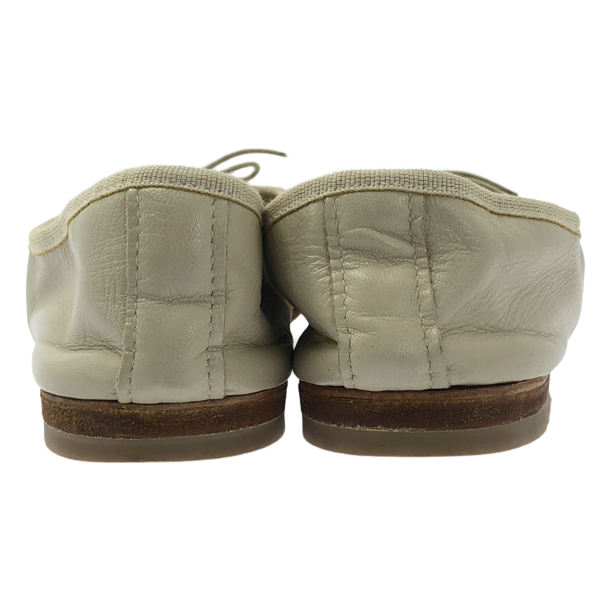 E.PORSELLI / ポルセリE レザー リボン オペラ バレエシューズ