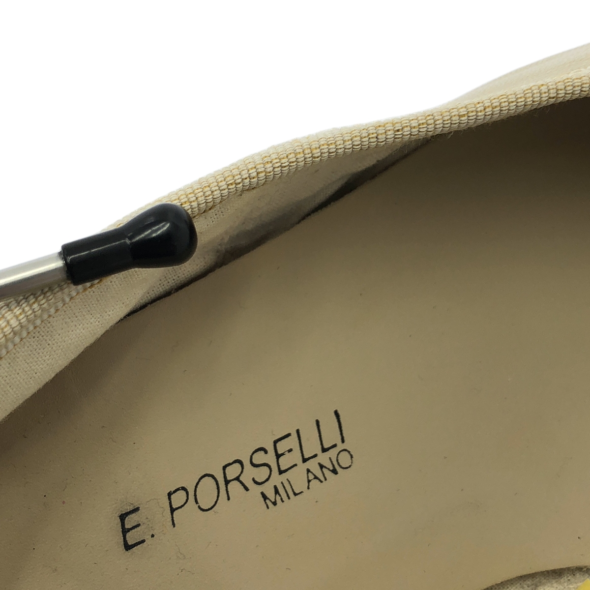 E.PORSELLI / ポルセリE レザー リボン オペラ バレエシューズ