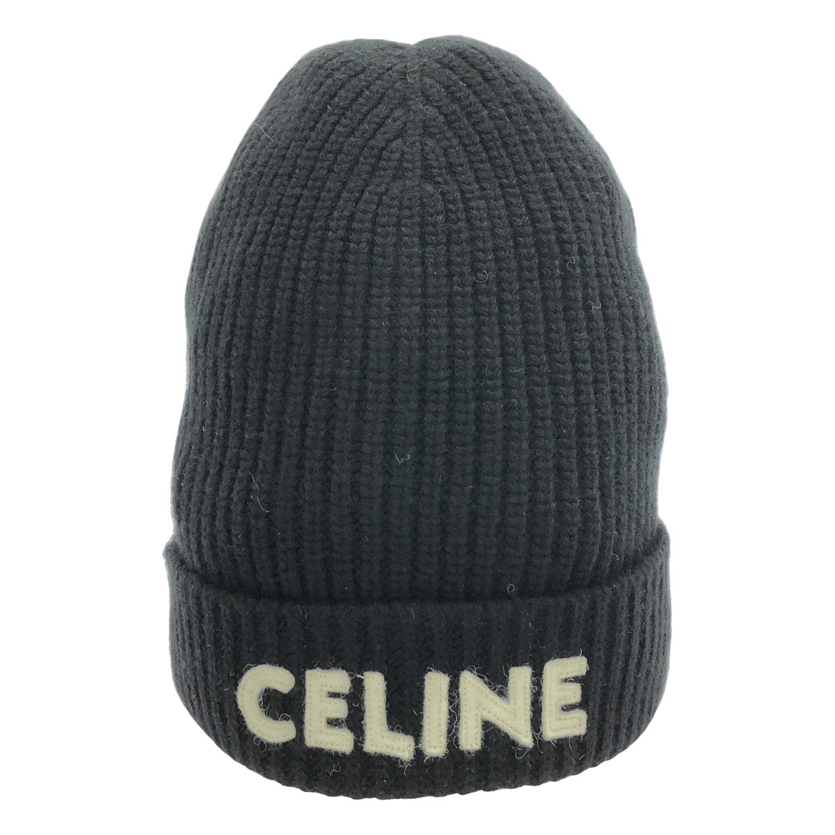 CELINE / セリーヌ ウール リブ ロゴ ニットキャップ ビーニー