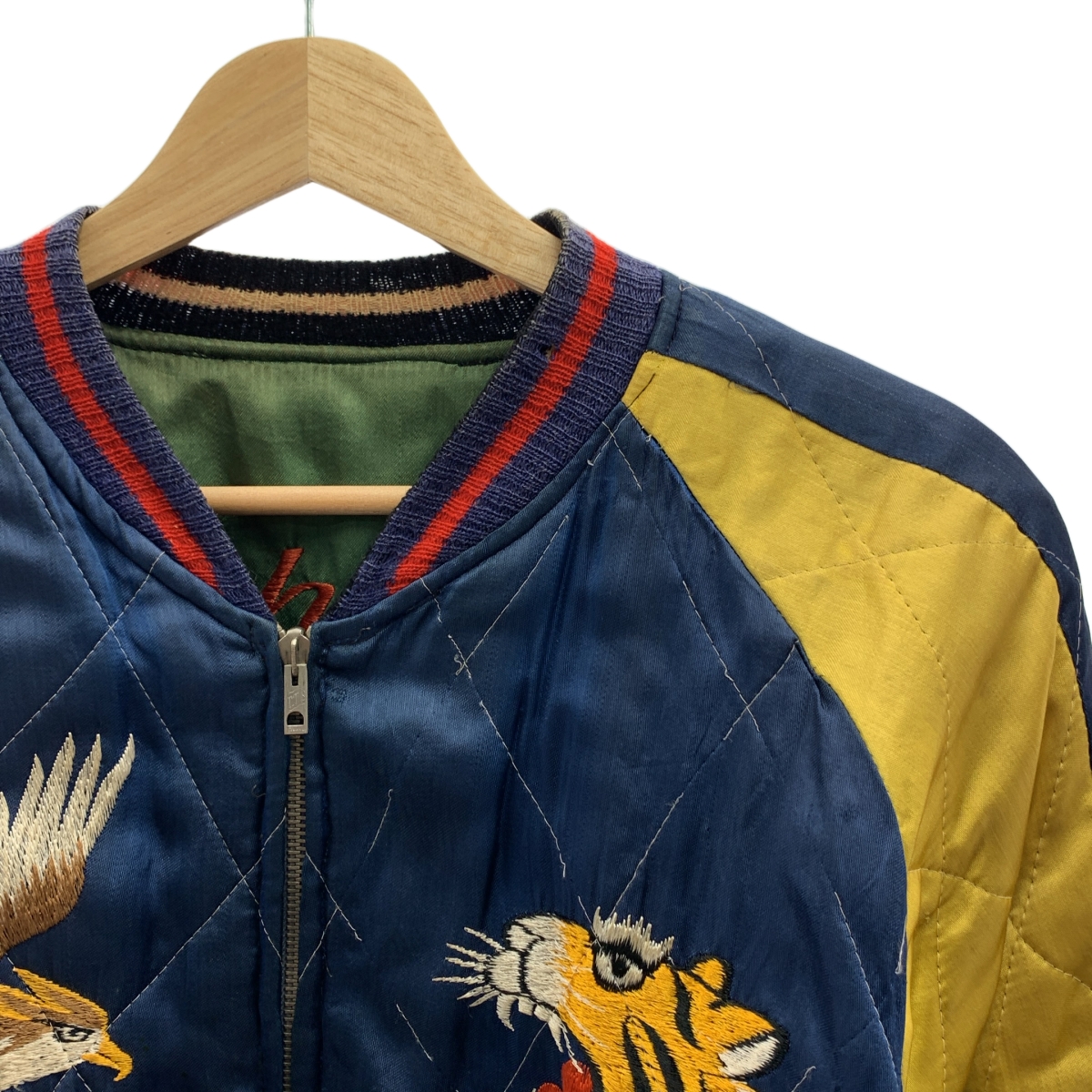 VINTAGE / ヴィンテージ古着 推定40-50s ヴィンテージ TTS バタフライジップ  リバーシブル スカジャン 鷹×虎