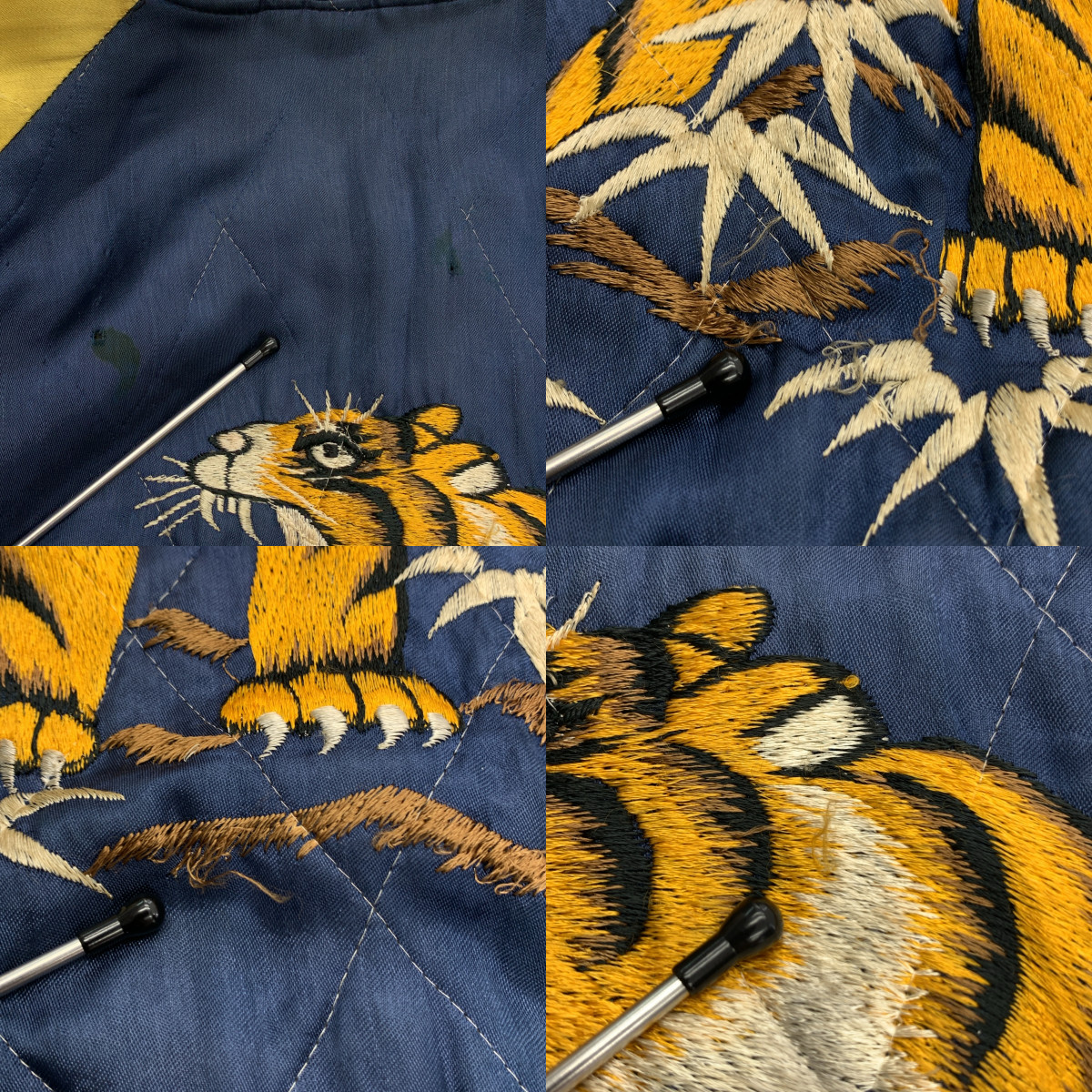 VINTAGE / ヴィンテージ古着 推定40-50s ヴィンテージ TTS バタフライジップ  リバーシブル スカジャン 鷹×虎